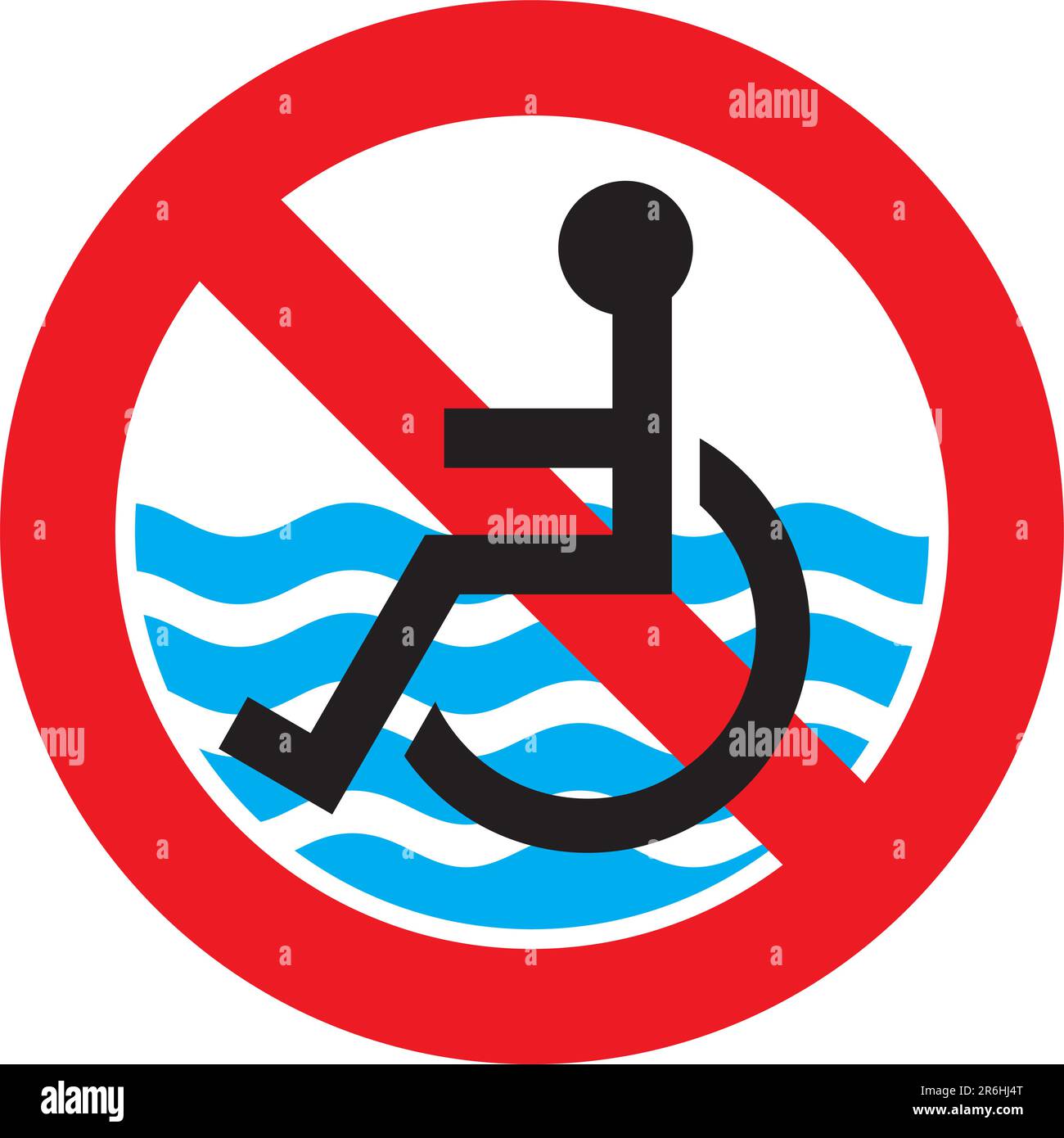 Der Strand ist für Behinderte nicht zugänglich Stock Vektor