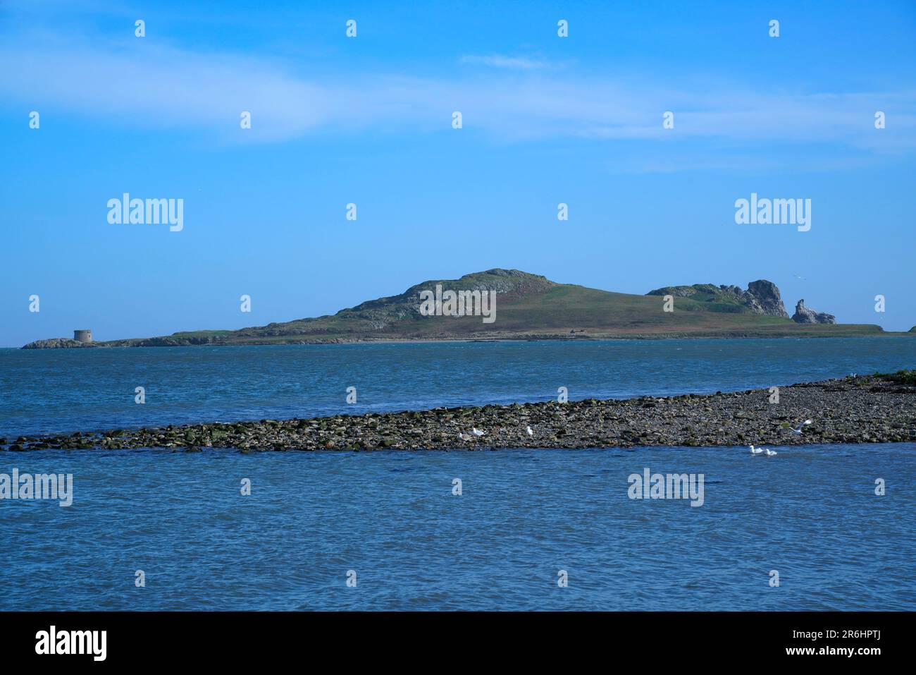 Insel vor der Küste in der Nähe von Dublin, auch bekannt als Ireland's Eye Stockfoto