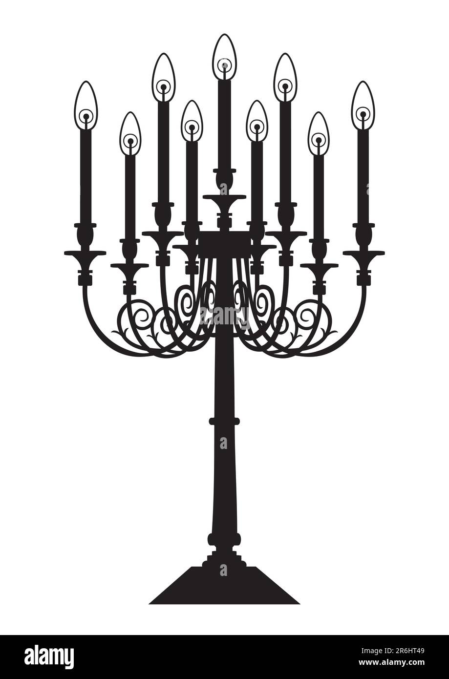 Vektorkerzen-Silhouette, isoliert auf weiß, vollständig skalierbare Vektorgrafik inklusive EPS V8 und 300 dpi JPG. Stock Vektor