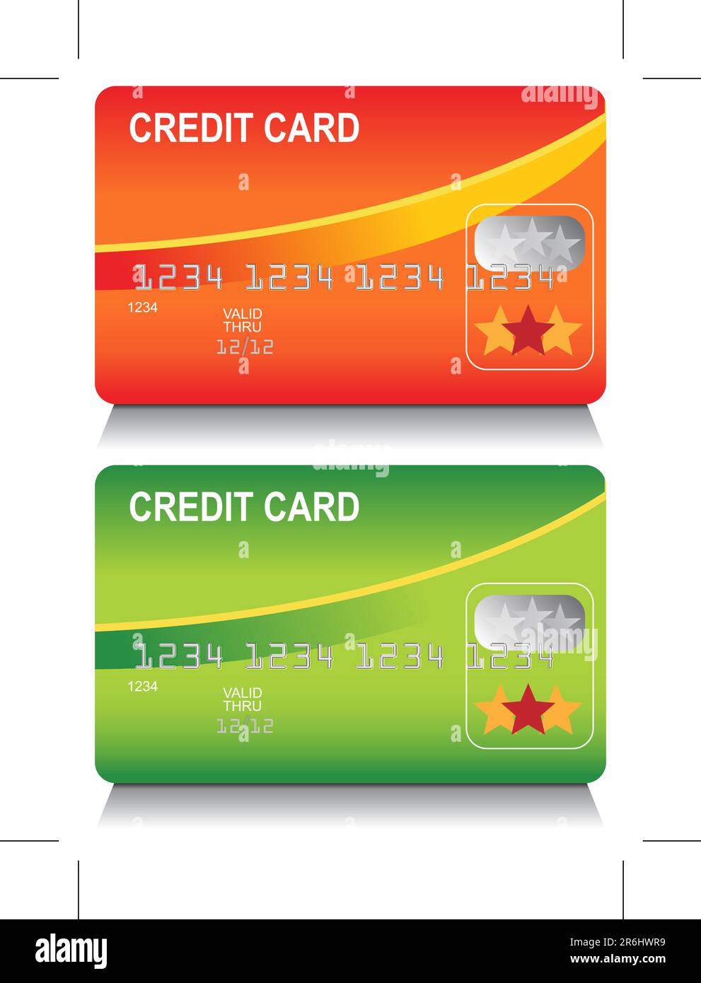 Ein Bild eines Kreditkartenpaars. Stock Vektor