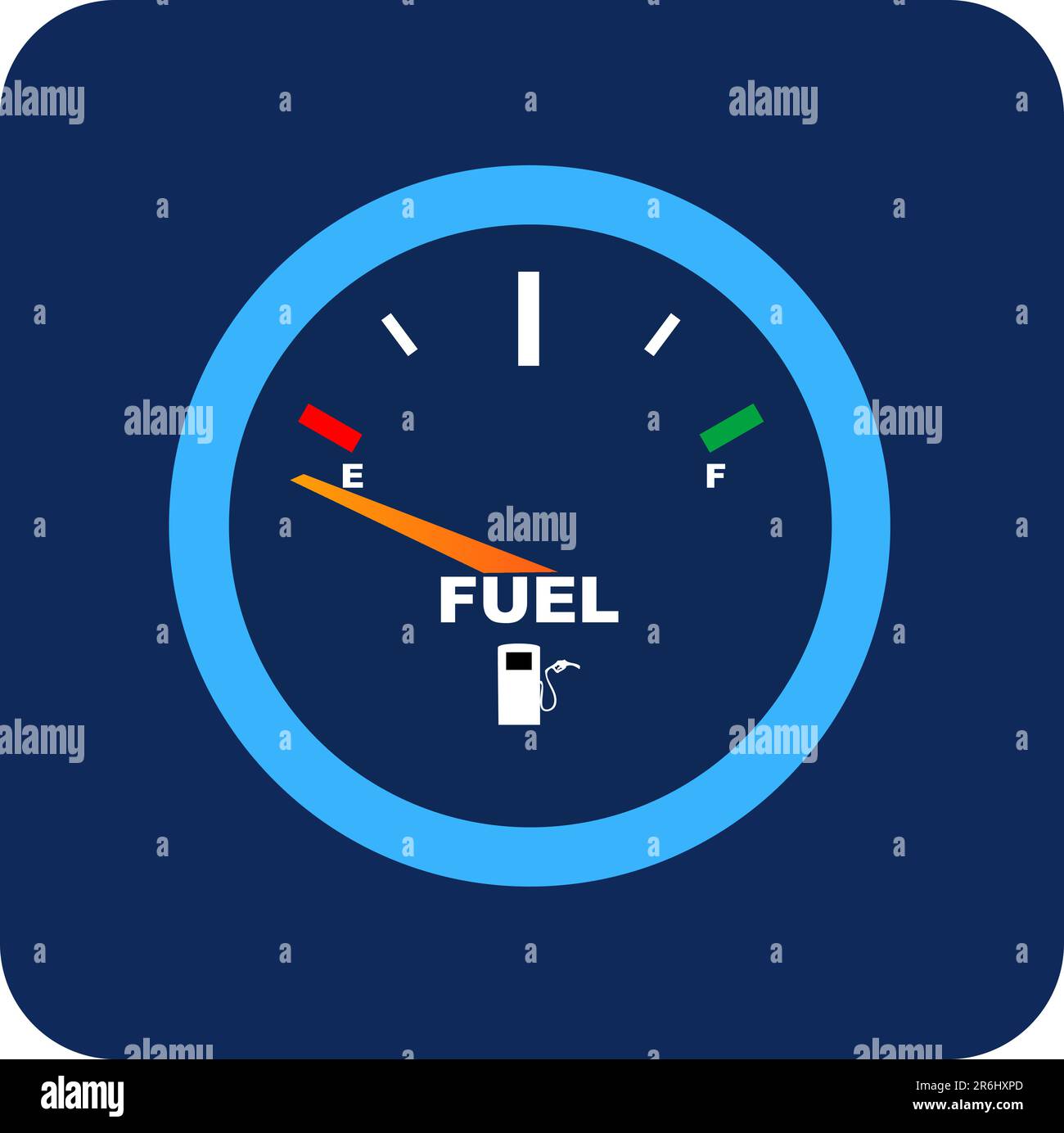 Vektorbild einer Kraftstoffanzeige, zeigt leer an. Stock Vektor