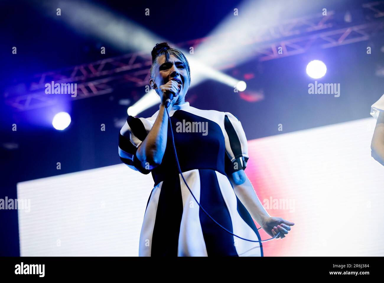 Porto, Portugal. 09. Juni 2023. Die amerikanische Electronic-Rockband Le Tigre tritt auf der Bühne des Primavera Sound in Porto auf. Kredit: SOPA Images Limited/Alamy Live News Stockfoto