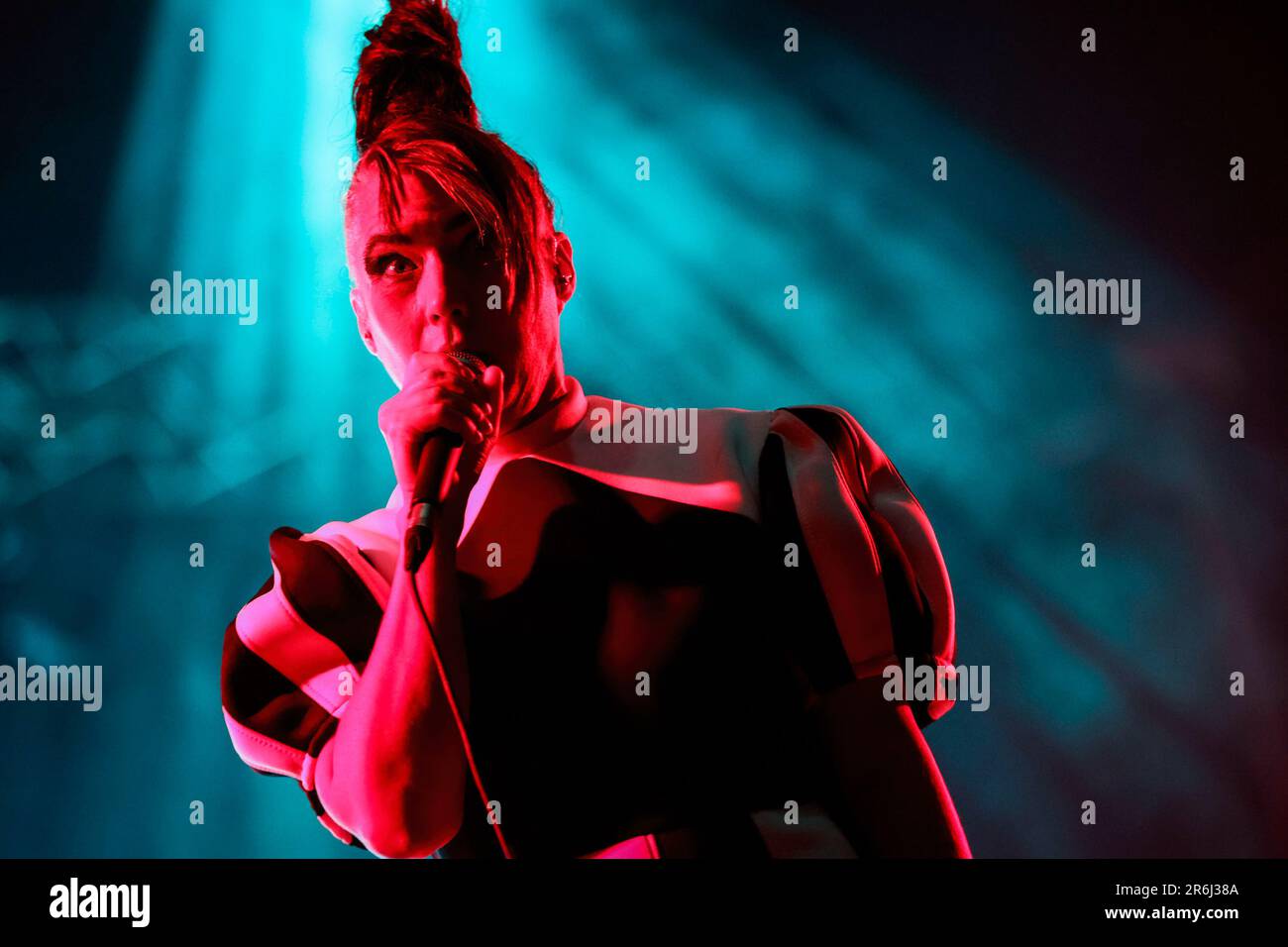 Porto, Portugal. 09. Juni 2023. Die amerikanische Electronic-Rockband Le Tigre tritt auf der Bühne des Primavera Sound in Porto auf. Kredit: SOPA Images Limited/Alamy Live News Stockfoto