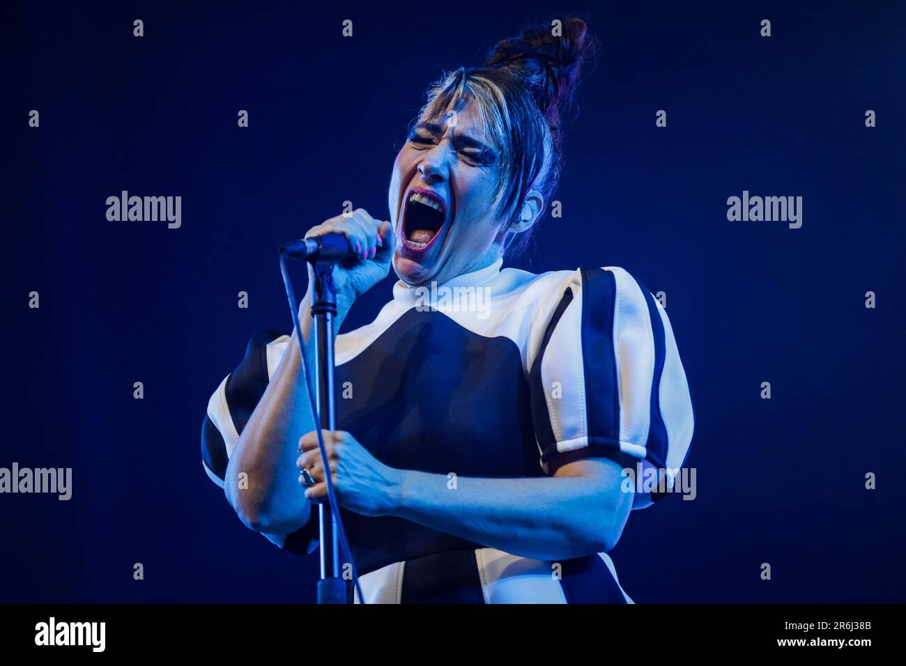 Porto, Portugal. 09. Juni 2023. Die amerikanische Electronic-Rockband Le Tigre tritt auf der Bühne des Primavera Sound in Porto auf. Kredit: SOPA Images Limited/Alamy Live News Stockfoto
