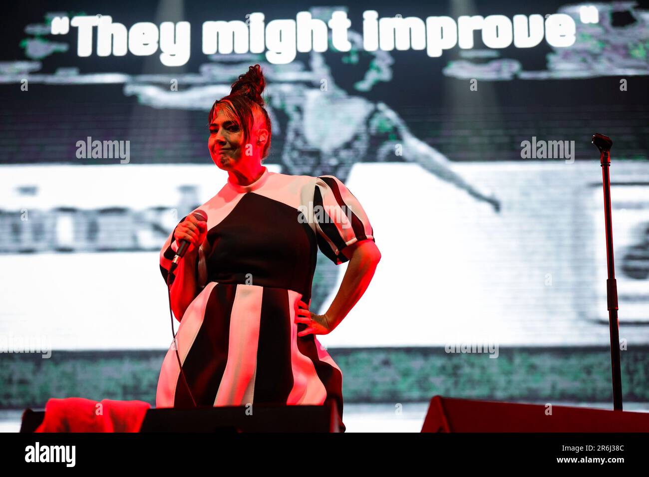 Porto, Portugal. 09. Juni 2023. Die amerikanische Electronic-Rockband Le Tigre tritt auf der Bühne des Primavera Sound in Porto auf. Kredit: SOPA Images Limited/Alamy Live News Stockfoto