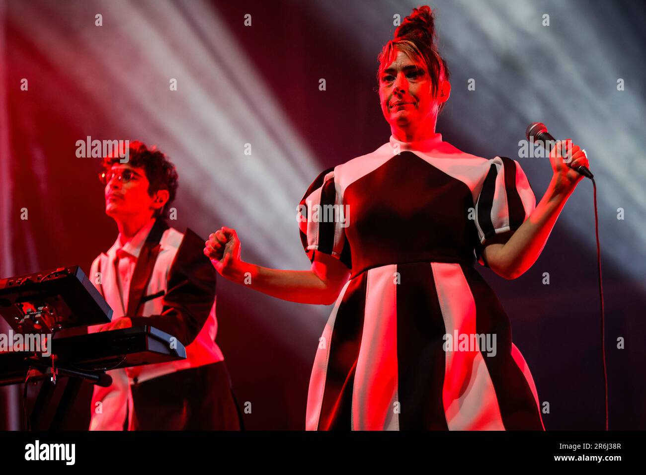 Porto, Portugal. 09. Juni 2023. Die amerikanische Electronic-Rockband Le Tigre tritt auf der Bühne des Primavera Sound in Porto auf. Kredit: SOPA Images Limited/Alamy Live News Stockfoto