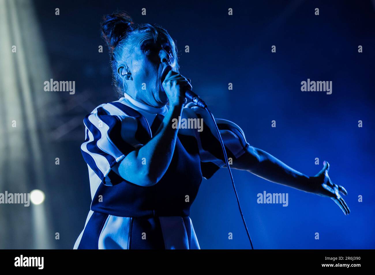 Porto, Portugal. 09. Juni 2023. Die amerikanische Electronic-Rockband Le Tigre tritt auf der Bühne des Primavera Sound in Porto auf. Kredit: SOPA Images Limited/Alamy Live News Stockfoto