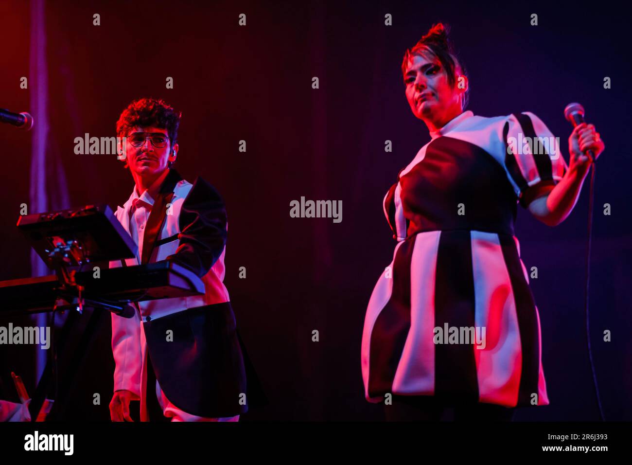 Porto, Portugal. 09. Juni 2023. Die amerikanische Electronic-Rockband Le Tigre tritt auf der Bühne des Primavera Sound in Porto auf. Kredit: SOPA Images Limited/Alamy Live News Stockfoto