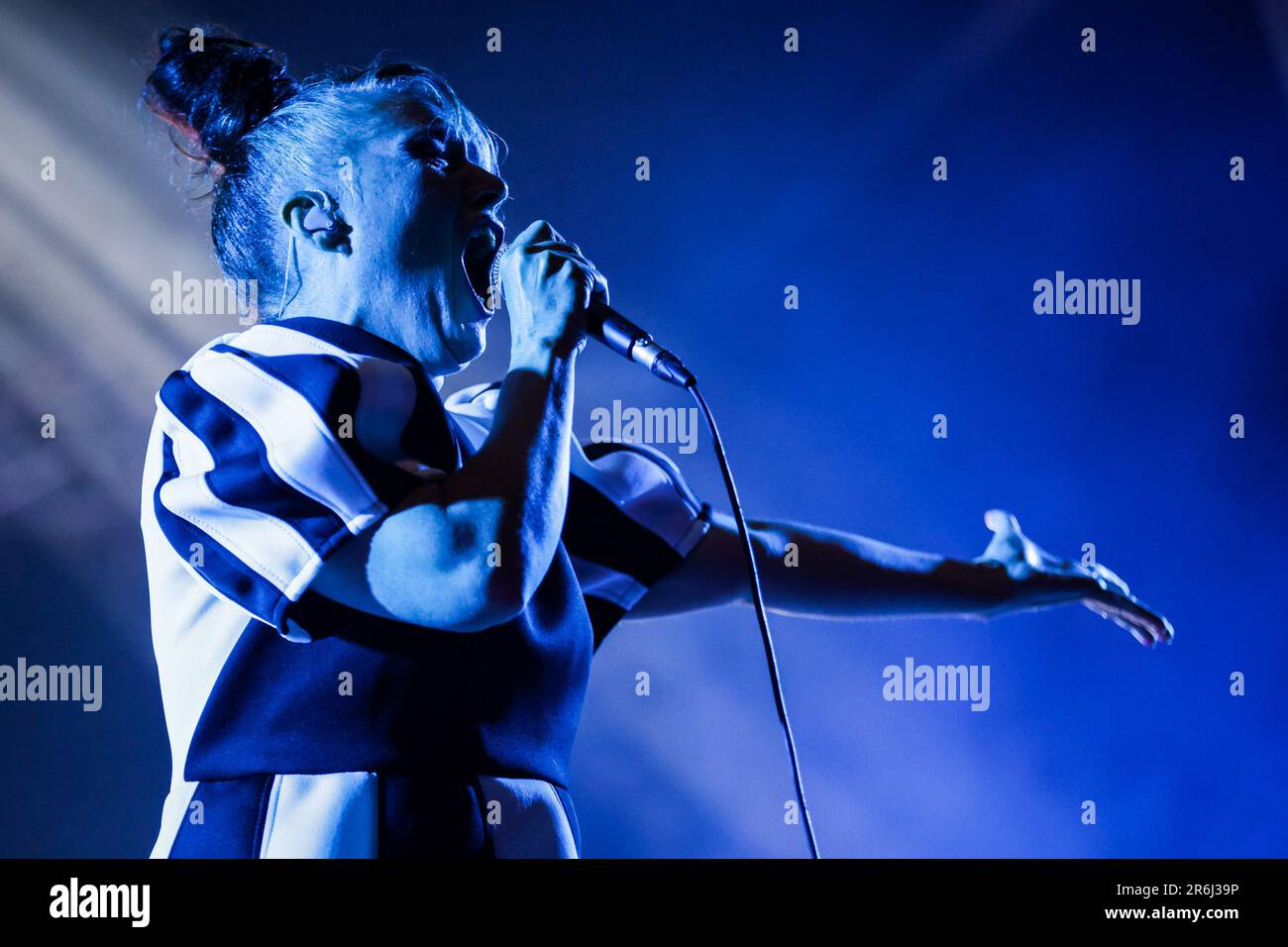 Porto, Portugal. 09. Juni 2023. Die amerikanische Electronic-Rockband Le Tigre tritt auf der Bühne des Primavera Sound in Porto auf. (Foto: Diogo Baptista/SOPA Images/Sipa USA) Guthaben: SIPA USA/Alamy Live News Stockfoto
