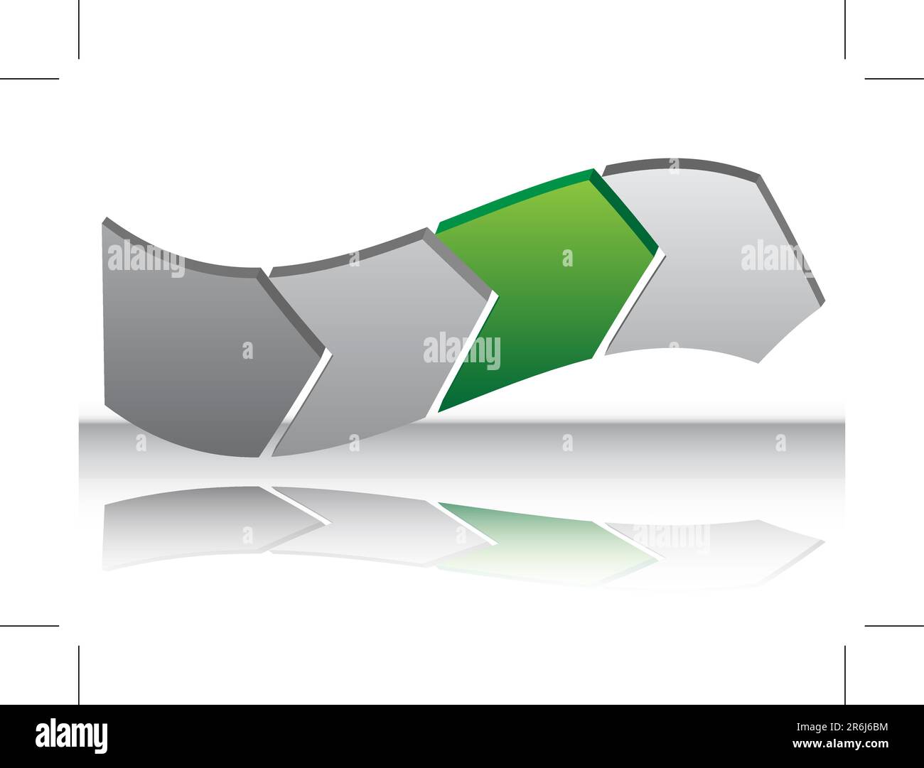 Ein Bild eines Verzugsdiagramms mit grünem Pfeil. Stock Vektor
