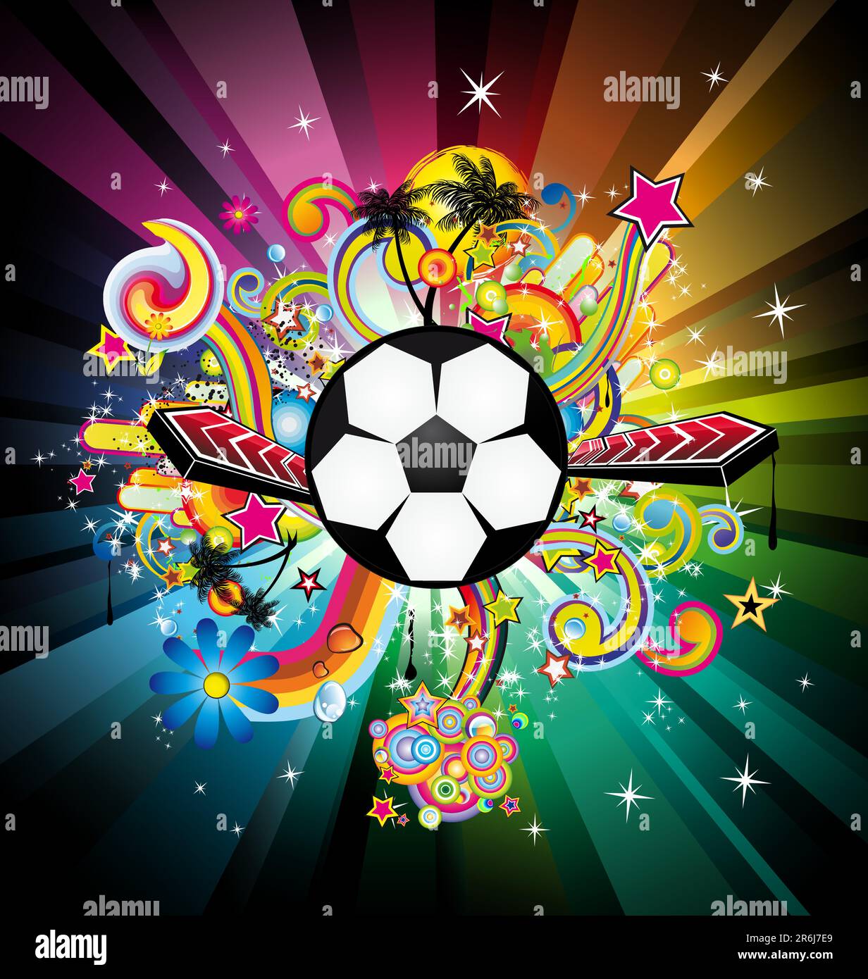 Abstrac World Football Championship Disco-Party-Flyer Hintergrund Stock Vektor