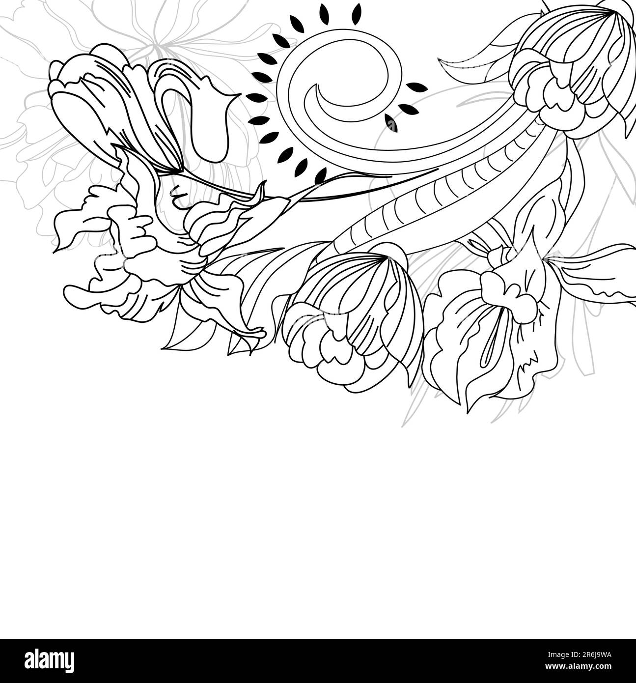 Skizzieren Sie mit Blumen Stock Vektor