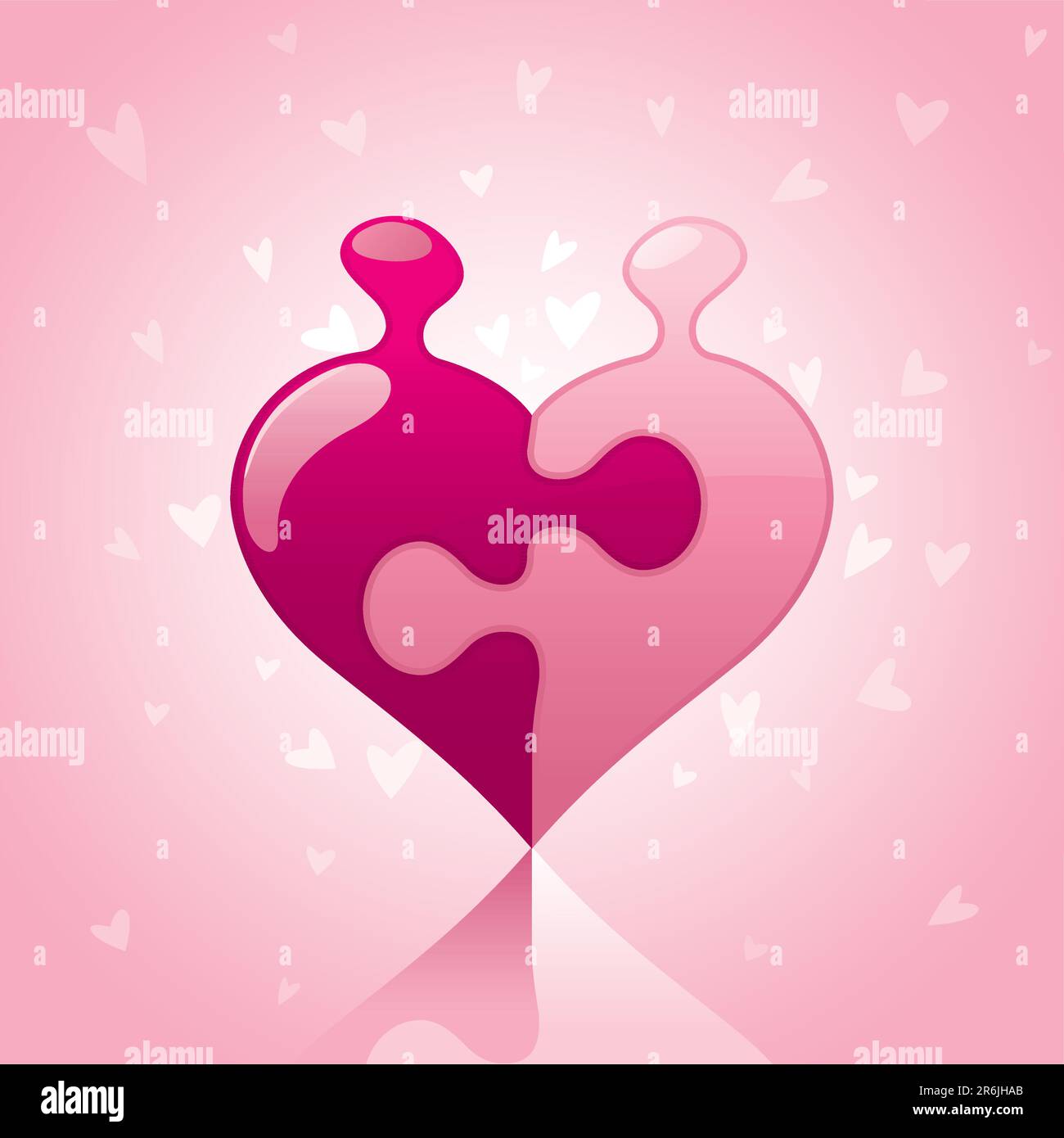 Love Puzzle auf pinkfarbenem Hintergrund Stock Vektor