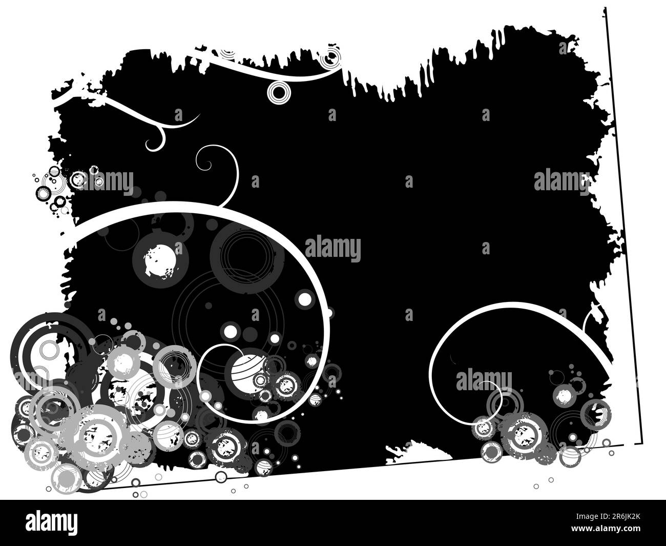 Retro-Vektorblattwerk mit Grunge-Hintergrund. Stock Vektor