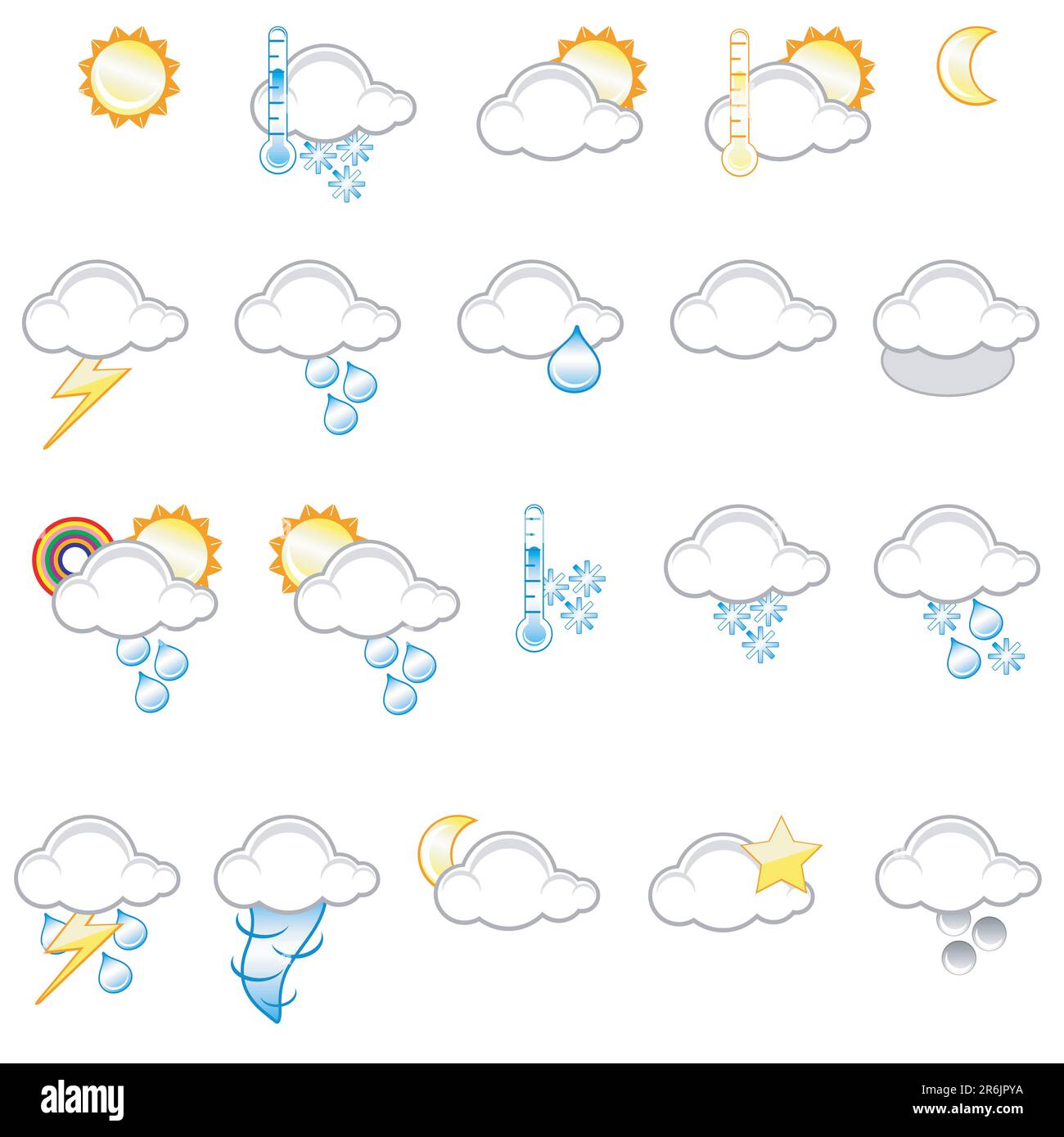 Verschiedene Wettersymbole Stock Vektor