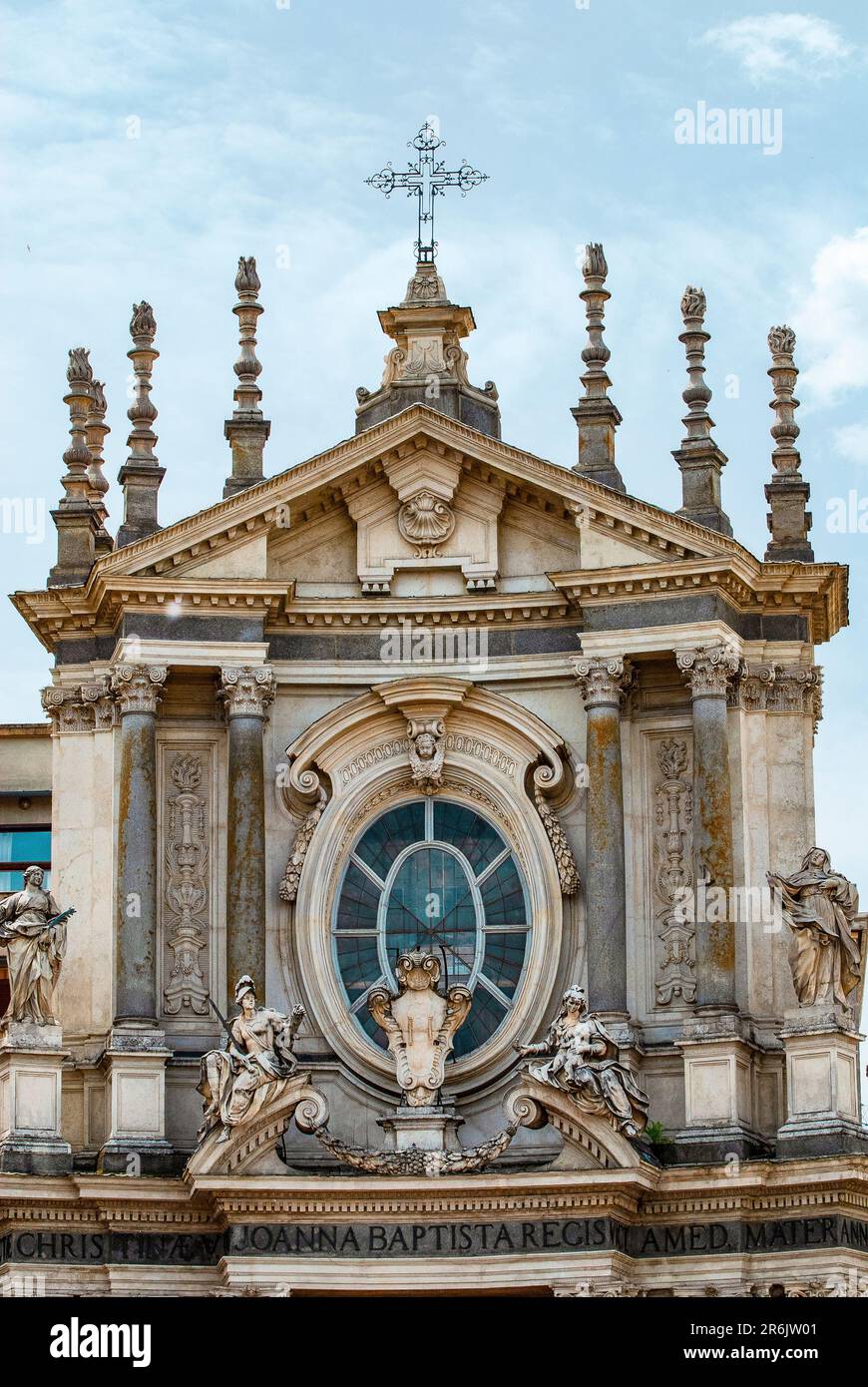Italien, Piemont, Turin, Details der Kirche Santa Cristina Stockfoto