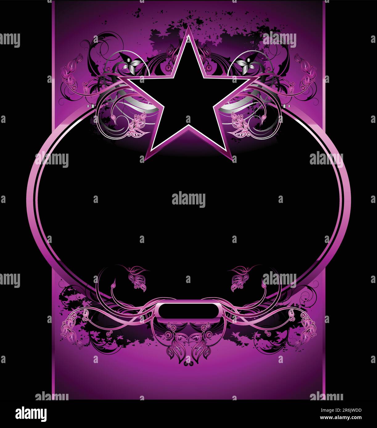 Rosafarbener kunstvoller Rahmen mit Stern. Diese Abbildung kann als Designerarbeit nützlich sein Stock Vektor