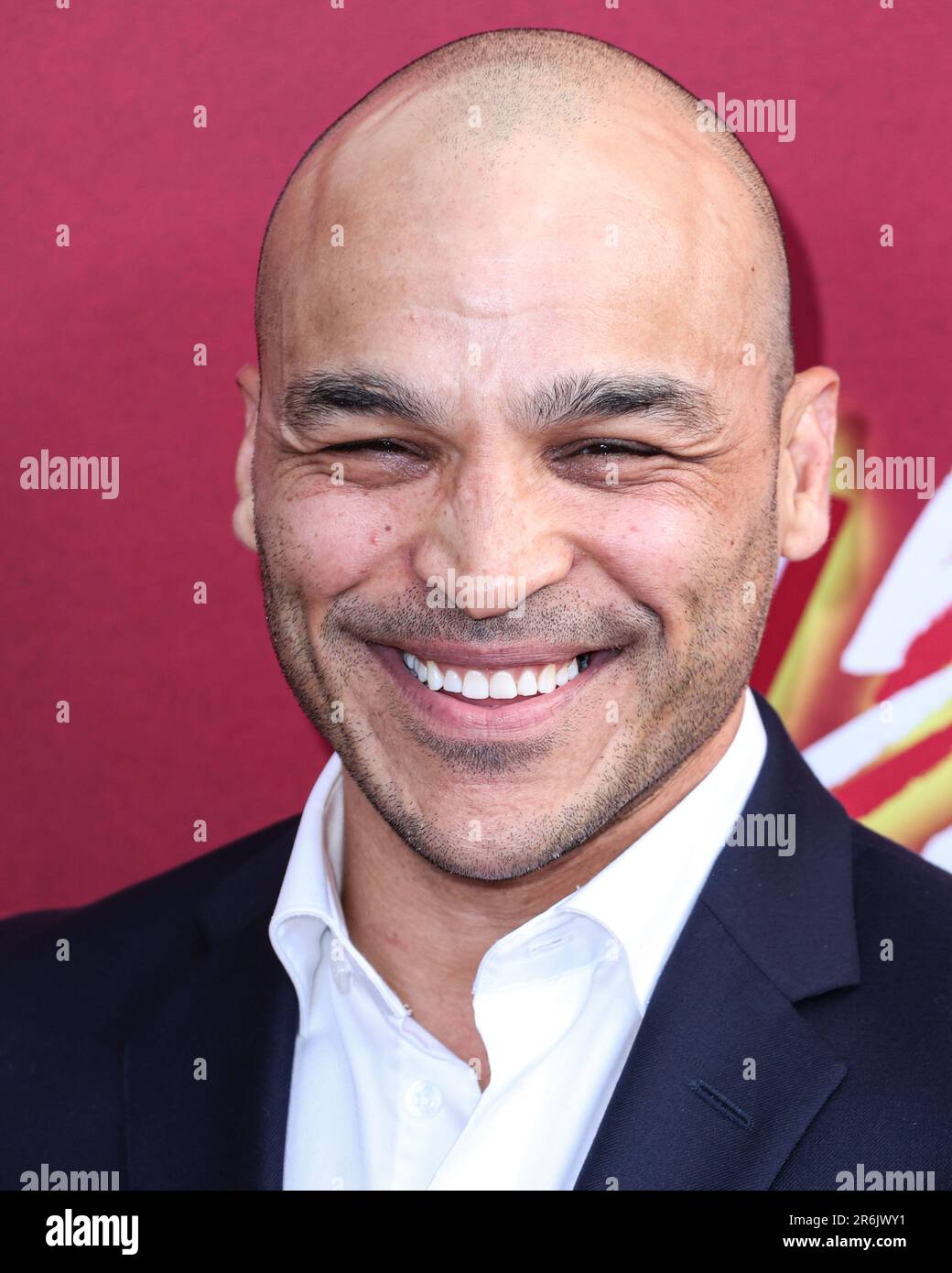 HOLLYWOOD, LOS ANGELES, KALIFORNIEN, USA - 09. JUNI: Jimmy Gonzales trifft am 9. Juni 2023 auf der Hollywood American Legion Post 43 im Hollywood Legion Theater in Hollywood, Los Angeles, Kalifornien, USA auf der Sondervorführung von Searchlight Pictures' „Flamin' Hot“ ein. (Foto von Xavier Collin/Image Press Agency) Stockfoto