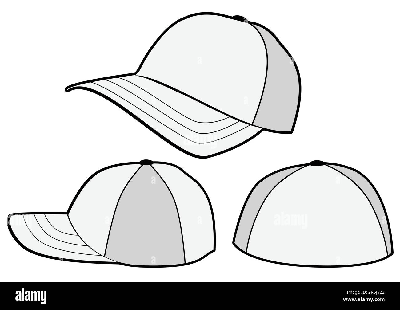Vektorbildschablone einer Baseballmütze oder -Mütze. Farben und transparente Hintergrundfarbe lassen sich leicht anpassen. Stock Vektor