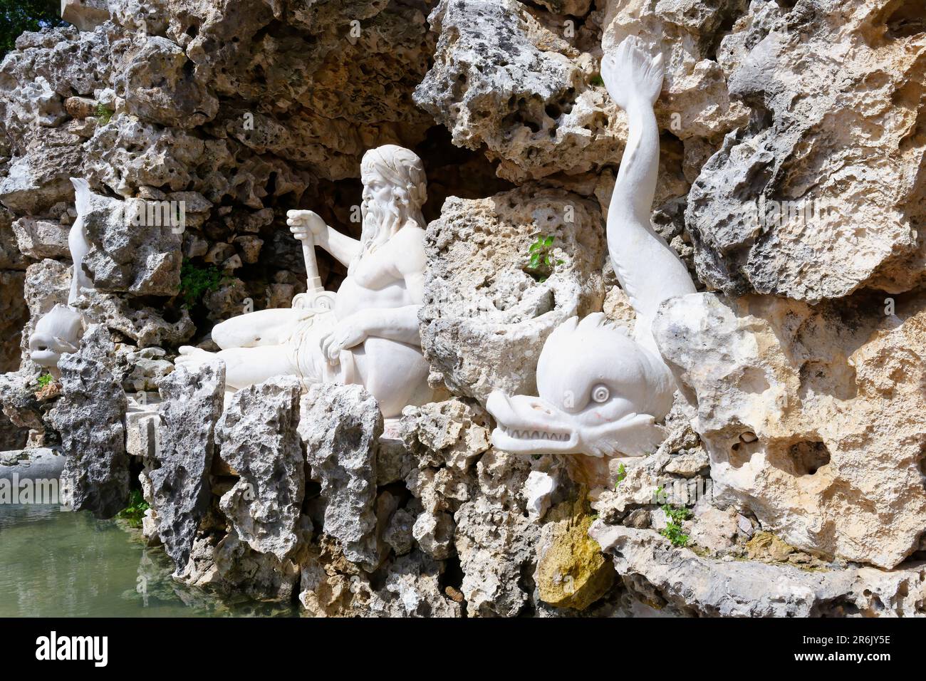 Poets Cascade, Garten des Marquis de Pombal Palastes, Oeiras, Stadt Lissabon, Portugal, Europa Stockfoto