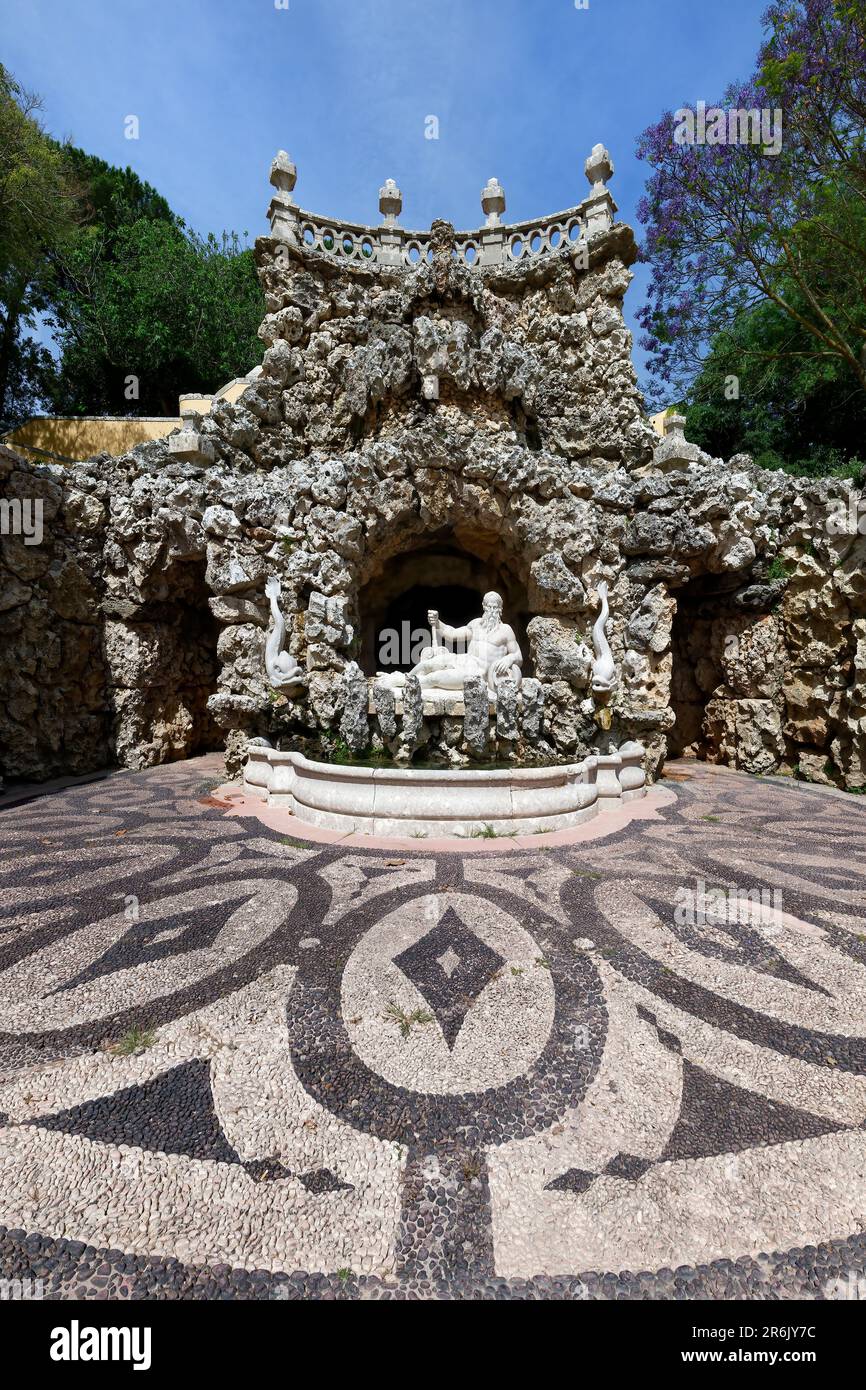 Poets Cascade, Garten des Marquis de Pombal Palastes, Oeiras, Stadt Lissabon, Portugal, Europa Stockfoto