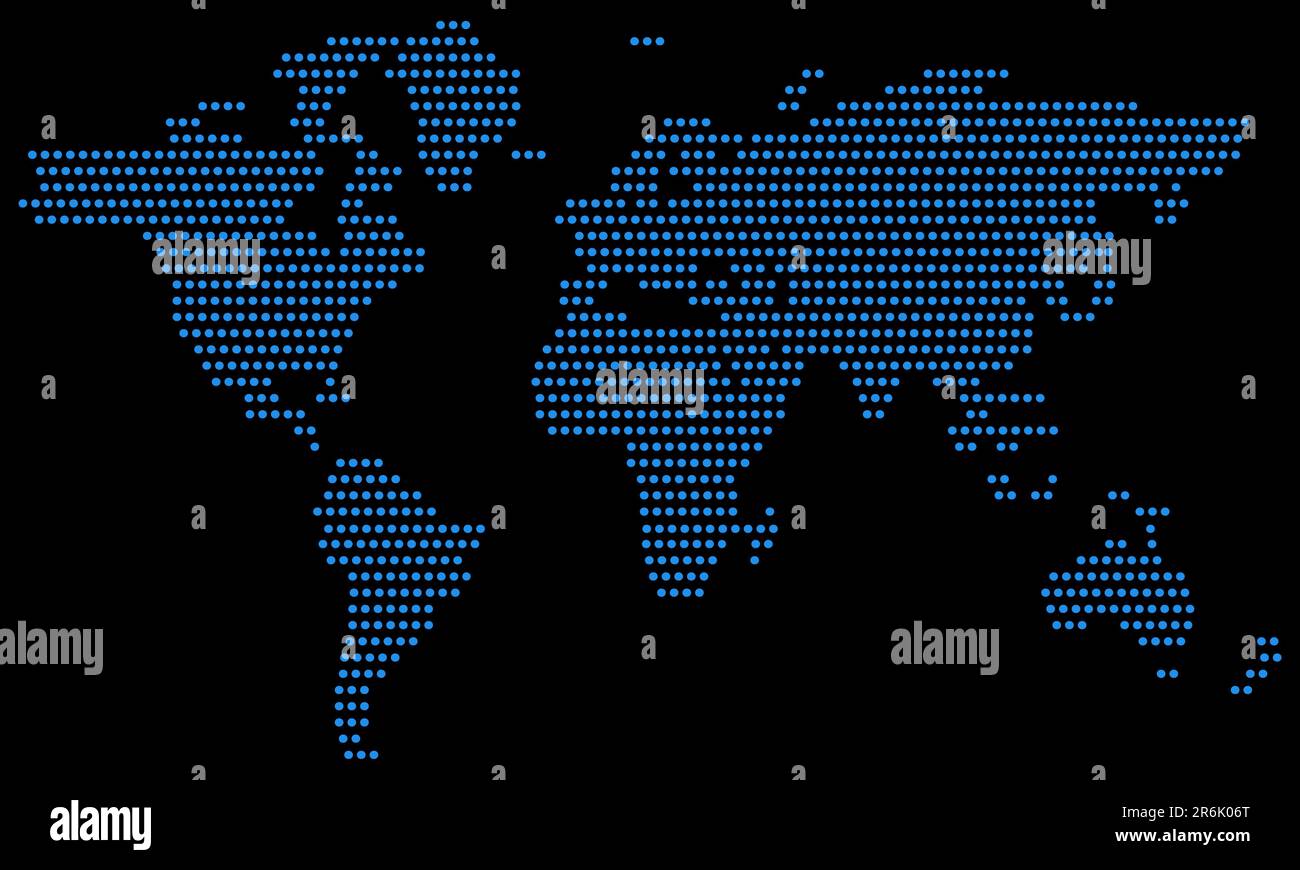Ein Bild einer Weltkarte - Punktmuster. Stock Vektor