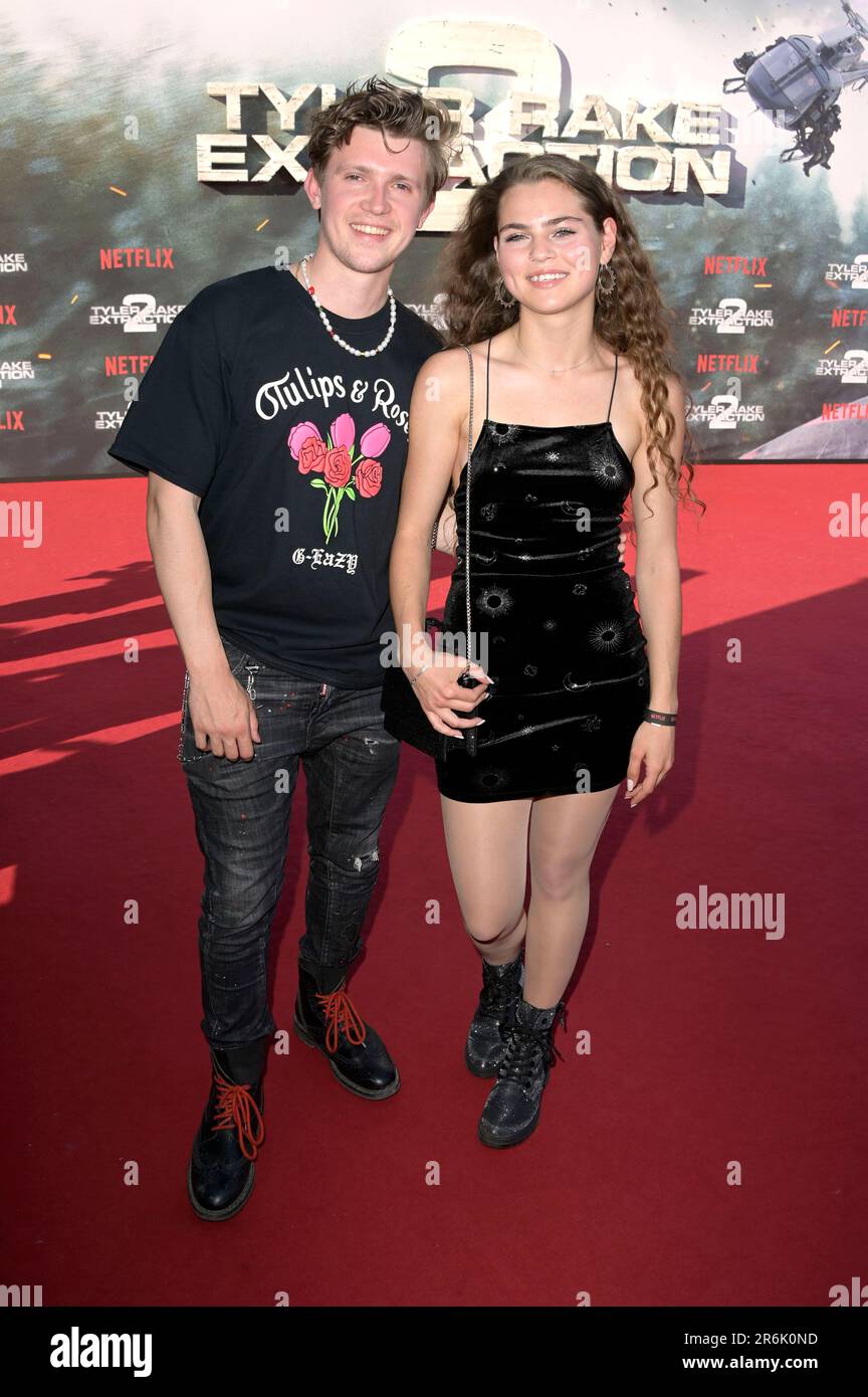 Lennart Betzgen und Lilly Wiedemann beim Special Screening des Kinofilms 'Tyler Rake: Extraction 2' im Zoo Palast. Berlin, 09.06.2023 Stockfoto