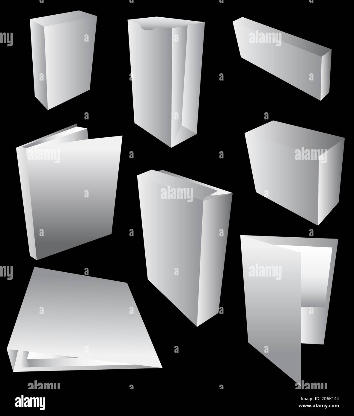 Ein Bild einer leeren 3d Verpackung festgelegt. Stock Vektor