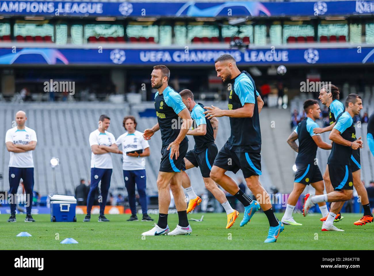 Istanbul, Türkei. 09. Juni 2023. Mailand Škriniar vom FC Internazionale während des Trainings vor dem Finale der UEFA Champions League 2022/23 in Istanbul. (Foto: Mohammad Javad Abjoushak/SOPA Images/Sipa USA) Guthaben: SIPA USA/Alamy Live News Stockfoto