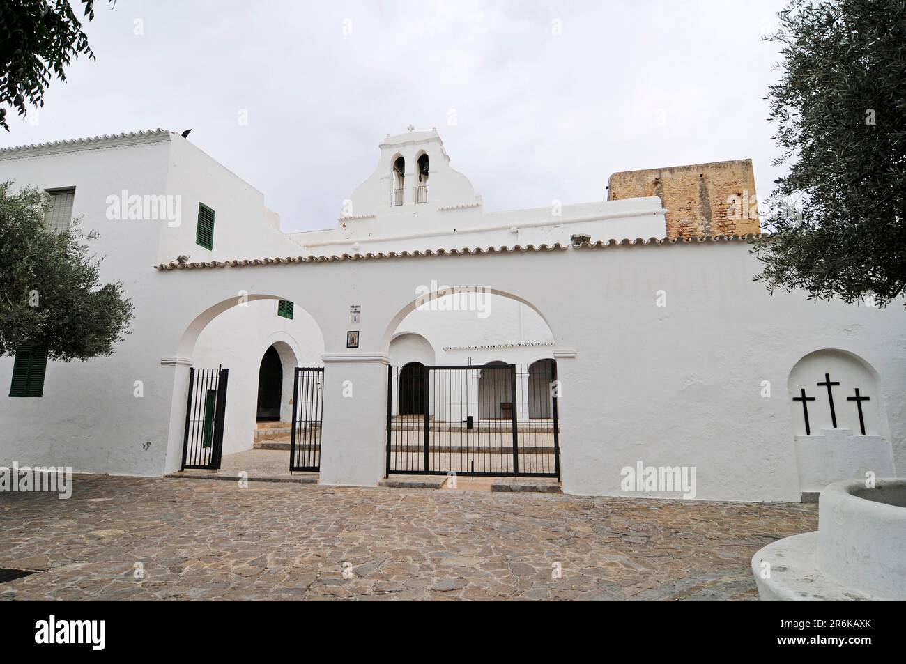 Kirche, Sant Antoni de Portmany, Ibiza, Pitiusas, Balearen, Spanien Stockfoto