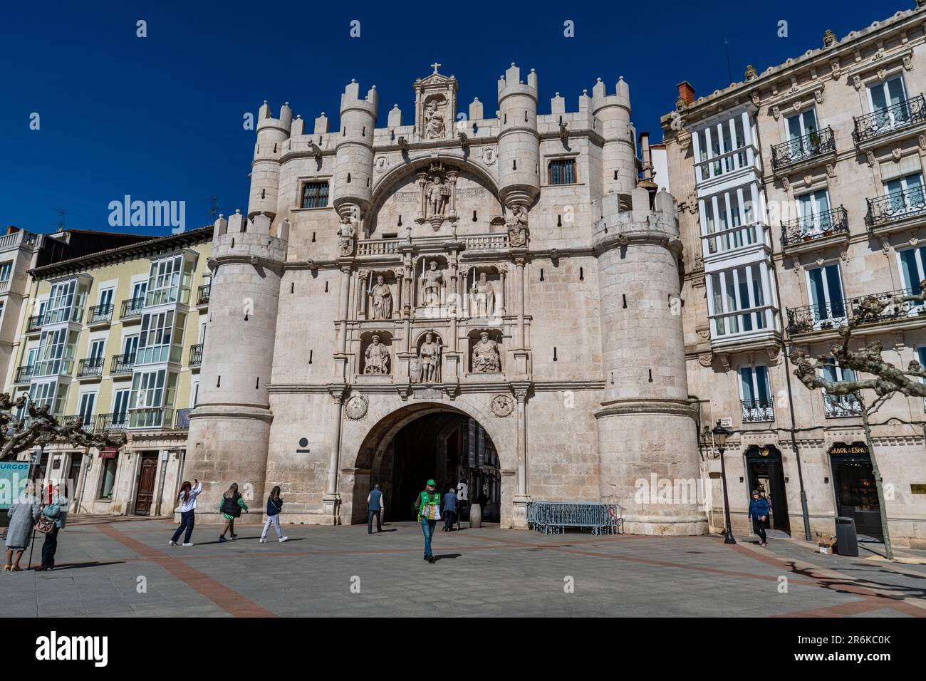 Santa Maria Tor, Burgos, UNESCO-Weltkulturerbe, Kastilien und Leon, Spanien, Europa Stockfoto