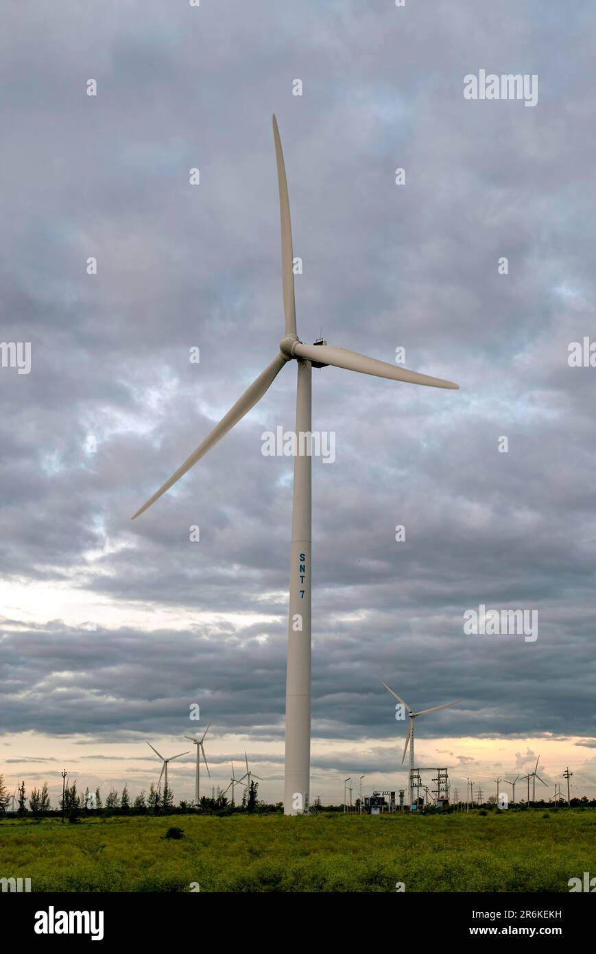 Windpark, Tamil Nadu, Südindien, Indien, Asien Stockfoto