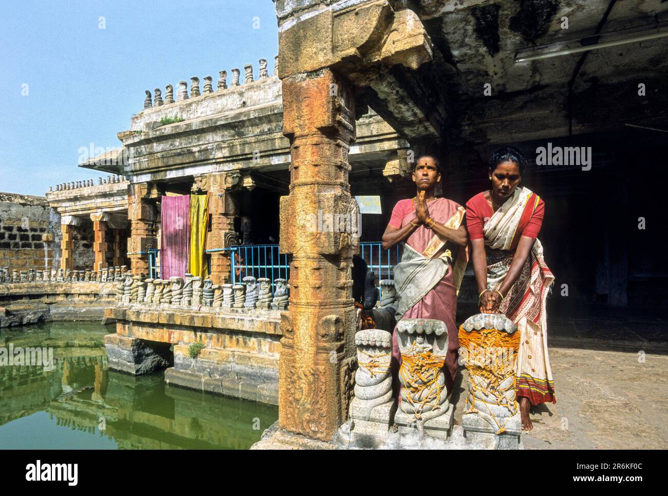 Naganathaswamy-Tempel in Peraiyur in der Nähe von Pudukkottai, Tamil Nadu, Südindien, Indien, Asien. Berühmt für die Verehrung des naga-schlangengottes Stockfoto