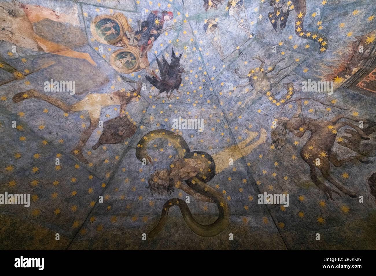 Der Himmel der Salamanca-Gemälde in Escuelas Menores, Salamanca, UNESCO-Weltkulturerbe, Kastilien und Leon, Spanien, Europa Stockfoto
