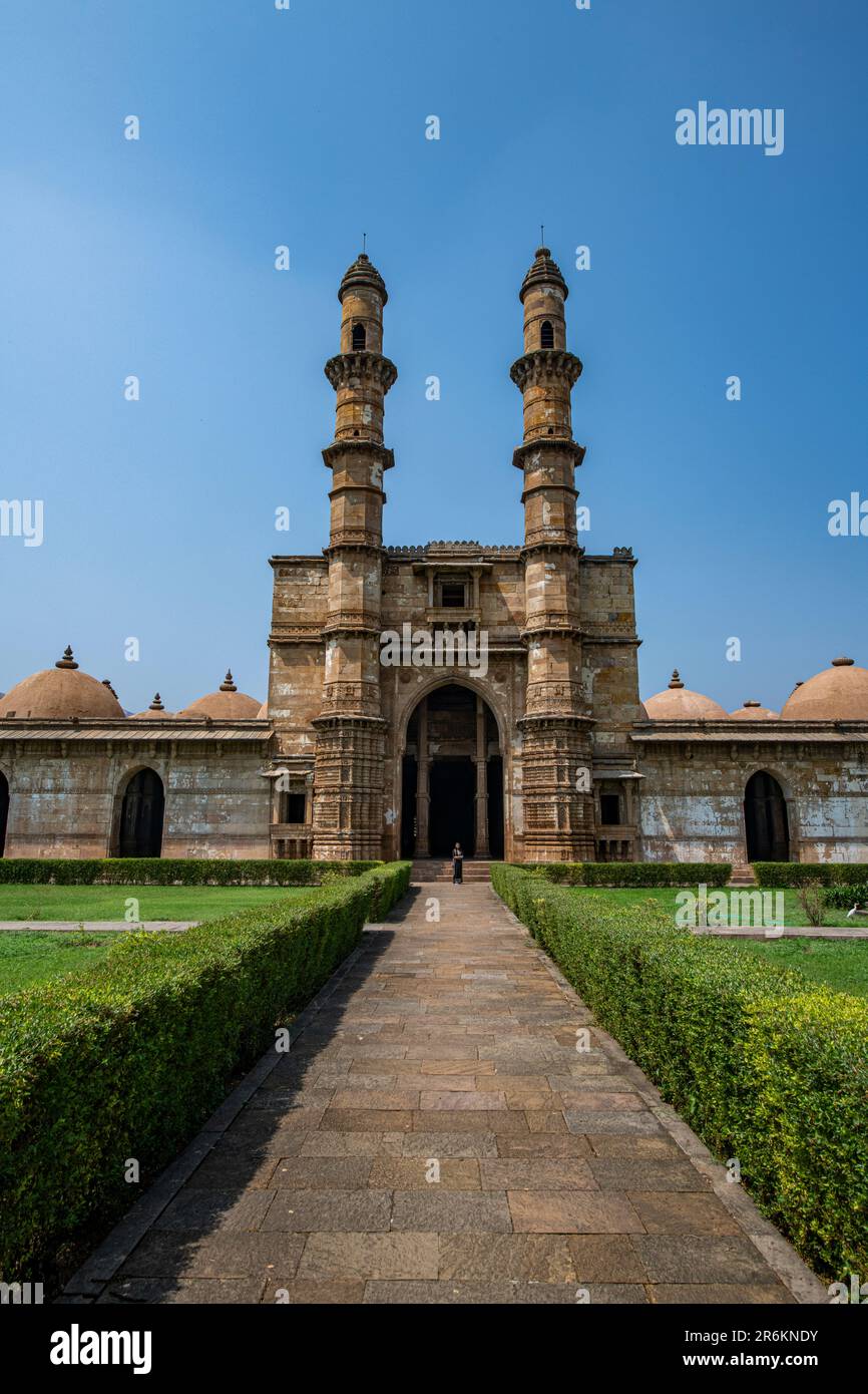 Jami-Moschee, Archäologischer Park Champaner-Pavagadh, UNESCO-Weltkulturerbe, Gujarat, Indien, Asien Stockfoto