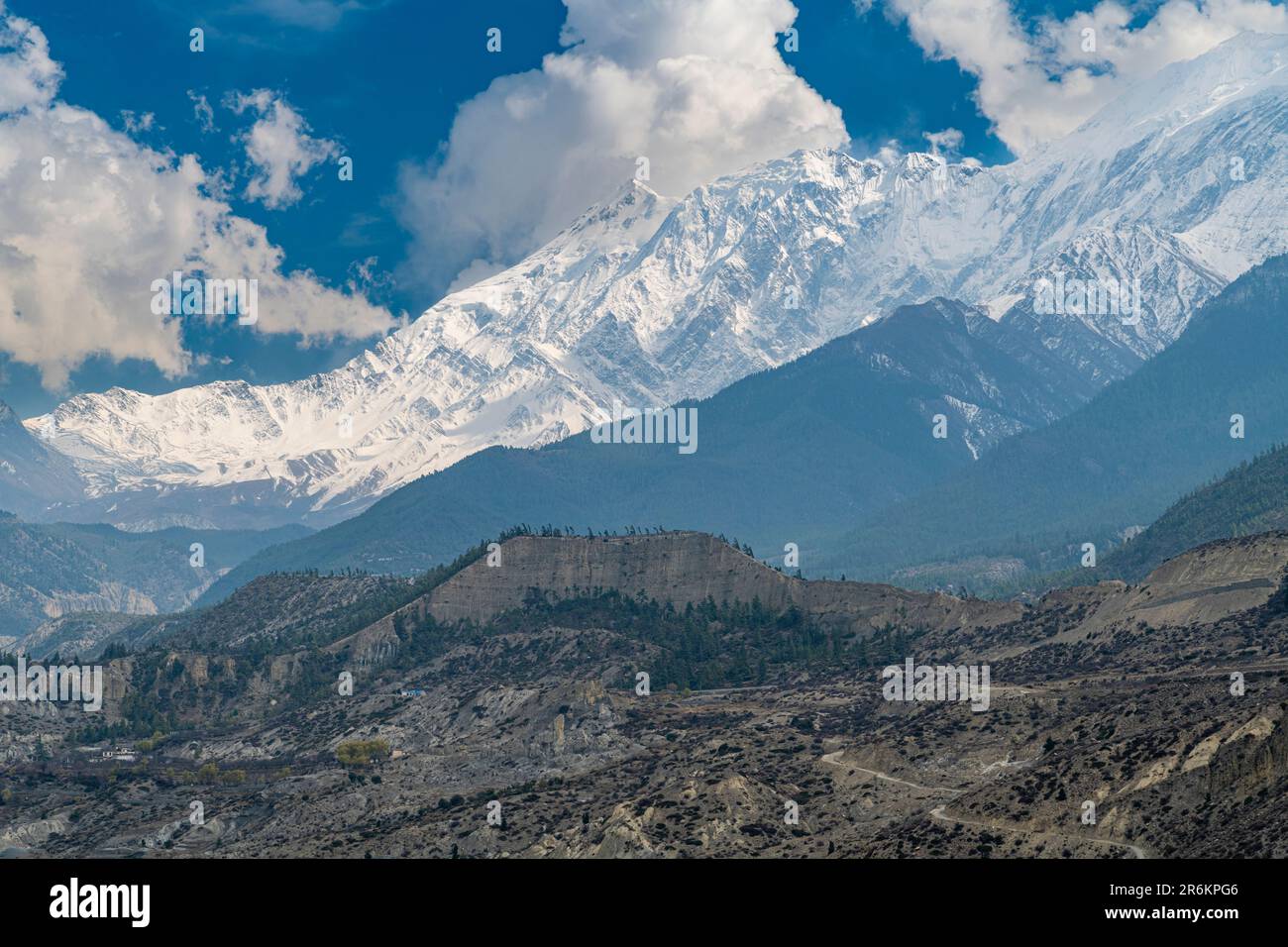 Berg Nilgiri, Jomsom, Himalaya, Nepal, Asien Stockfoto