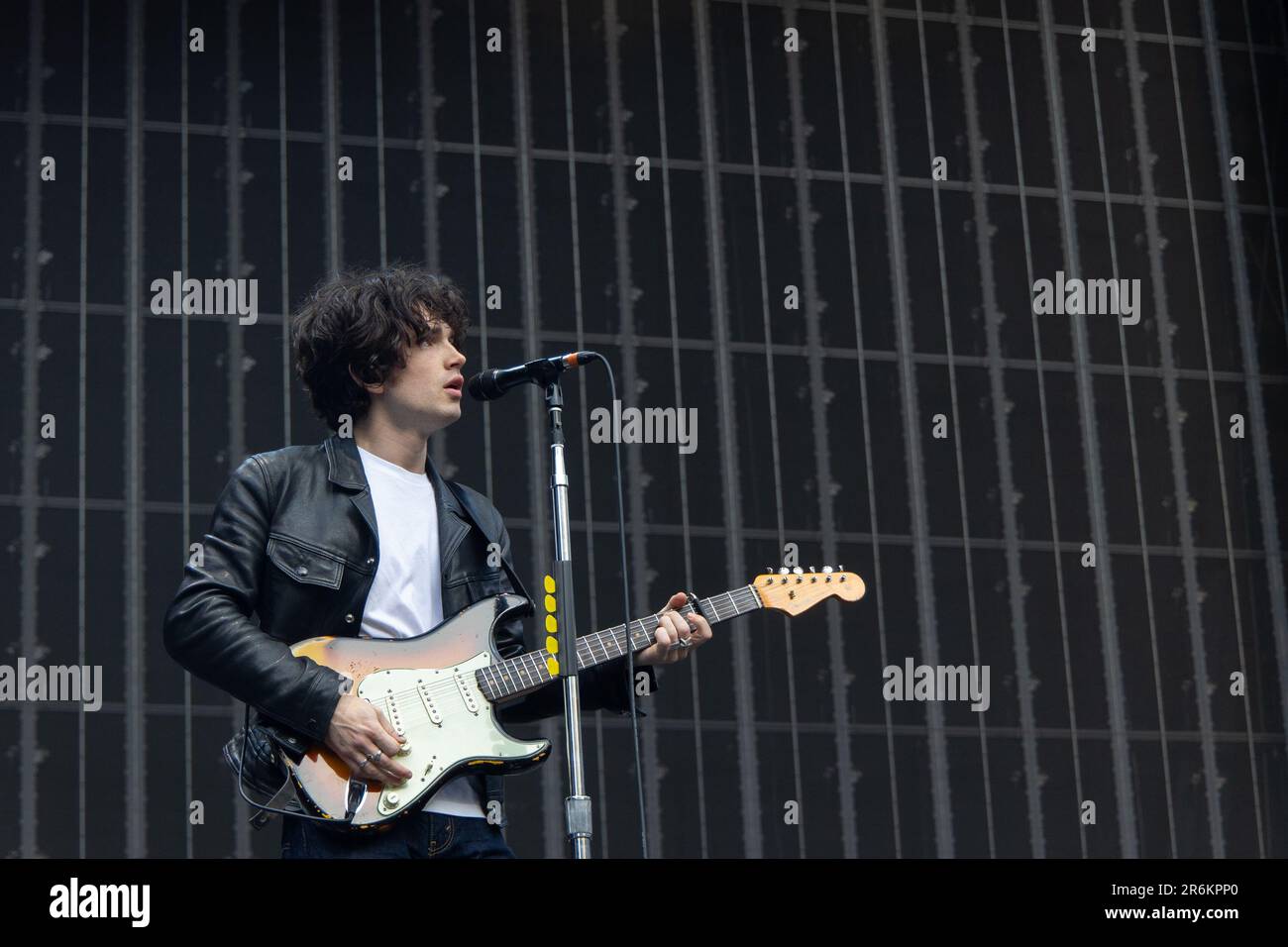 Newcastle, Großbritannien - 9.6.23 Indie-Band-Inhalator tritt am ersten Abend von zwei ausverkauften Auftritten zur Unterstützung von Sam Fender im St. James Park auf, Heimstadion von Newcastle United. Foto: Jill O'Donnell/Alamy Live News Stockfoto