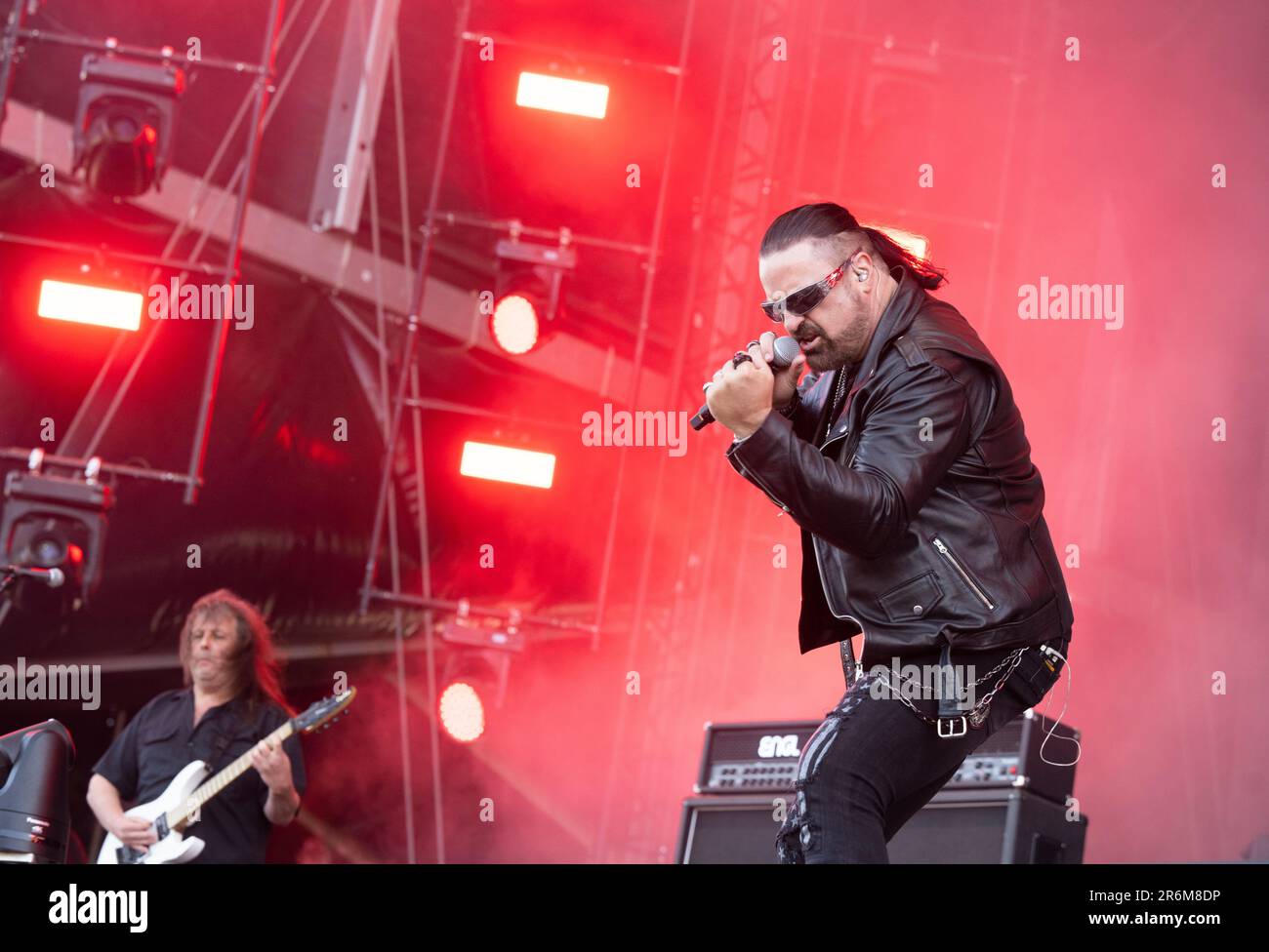 Solvesborg, Schweden. 10. Juni 2023 SOLVESBORG 20230610 US-Band Symphony X tritt während des Sweden Rock Festival 2023 auf. Foto: Fredrik Sandberg/TT/kod 10080 Kredit: TT News Agency/Alamy Live News Stockfoto