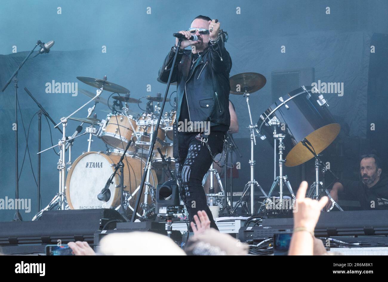 Solvesborg, Schweden. 10. Juni 2023 SOLVESBORG 20230610 US-Band Symphony X tritt während des Sweden Rock Festival 2023 auf. Foto: Fredrik Sandberg/TT/kod 10080 Kredit: TT News Agency/Alamy Live News Stockfoto