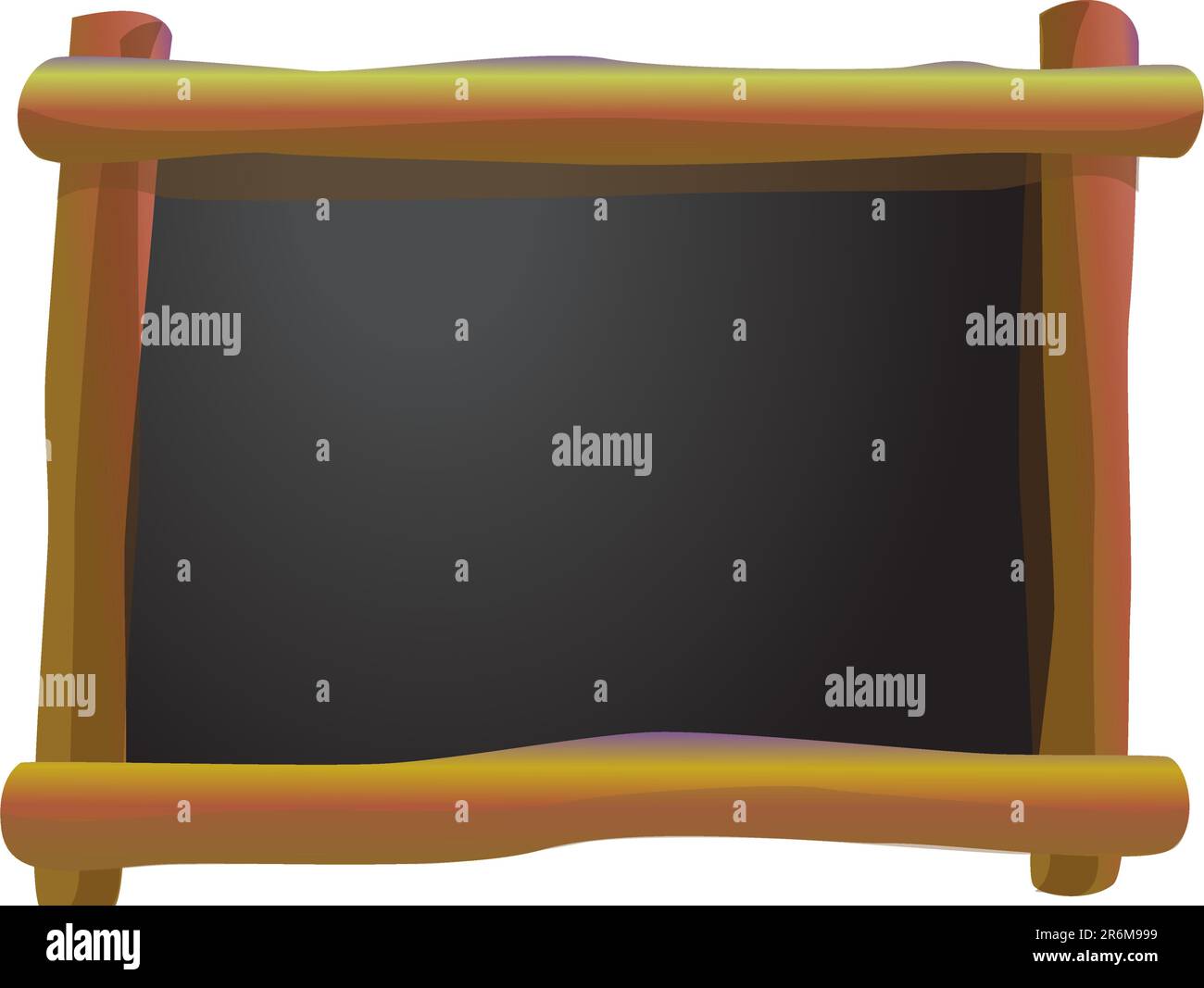 Schwarze Tafel mit Holzrahmen Stock Vektor