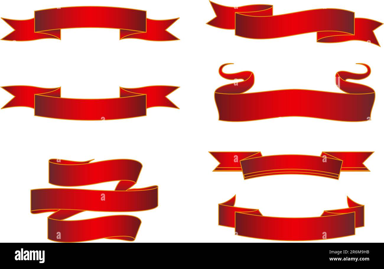 Rote Grafikbanner gesetzt Stock Vektor