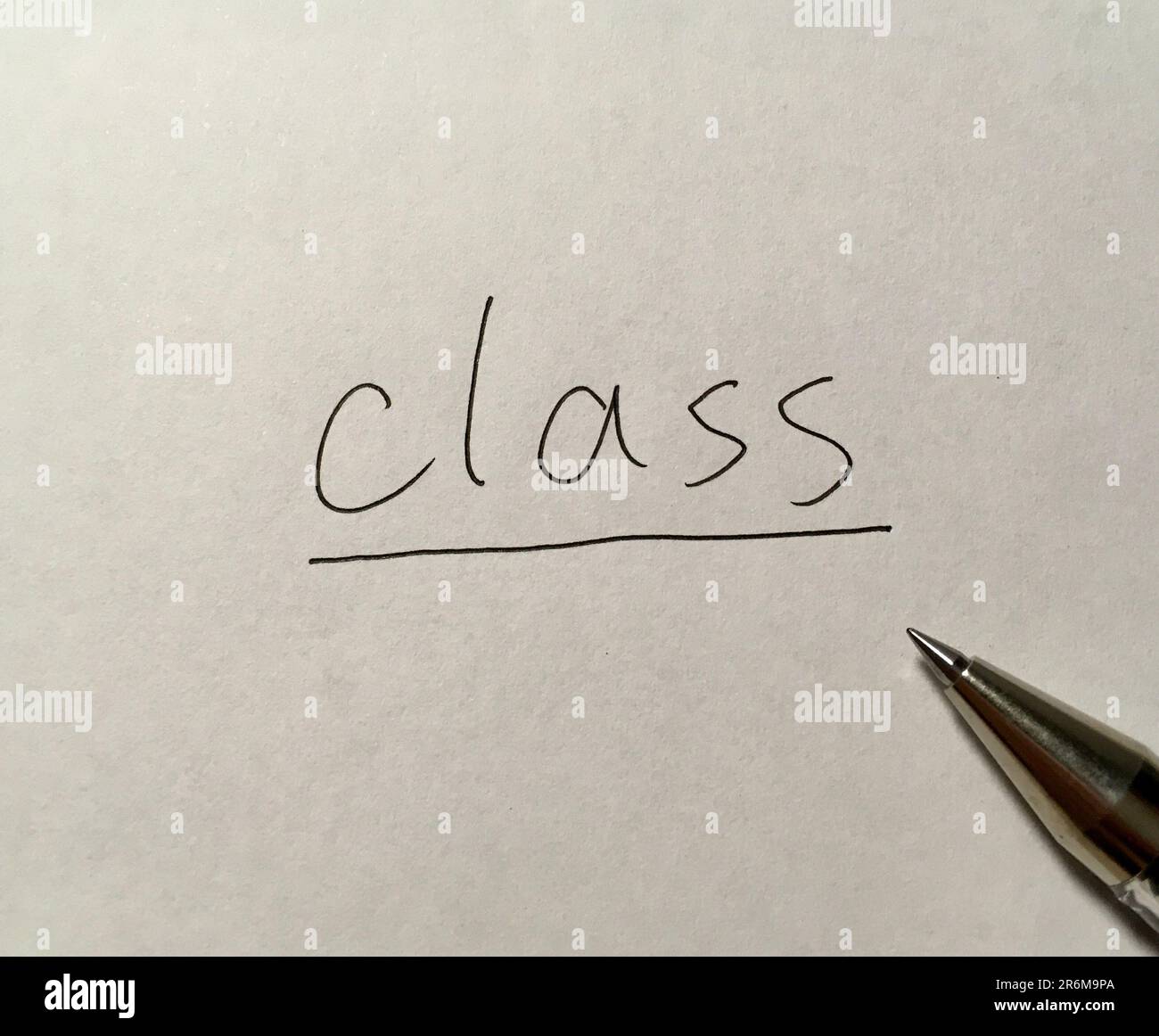Klassenbegriff auf Papierhintergrund Stockfoto