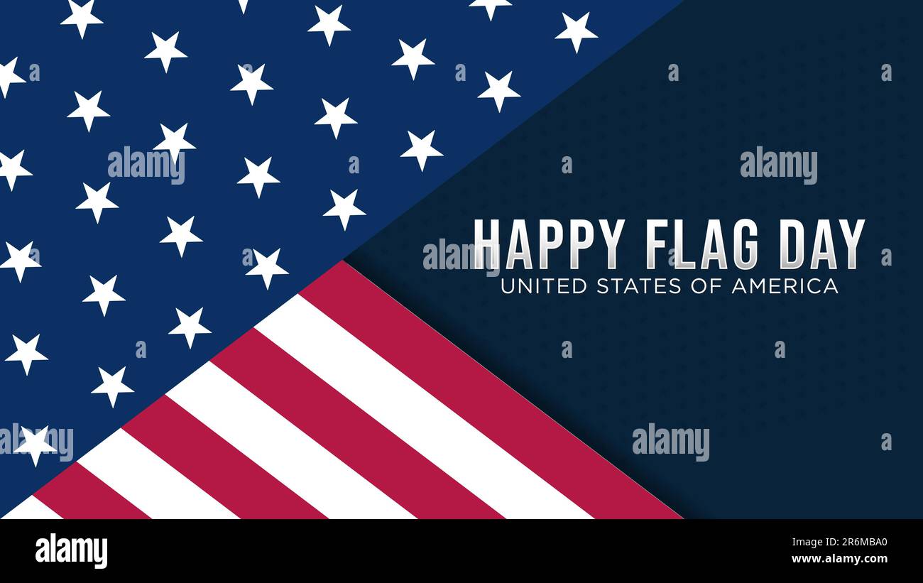 Happy Flag Day in the June 14 American, Vektordarstellung, am besten geeignet für Post-Vorlage in sozialen Medien, Grußkarte, Hintergrund für Querformat usw. Stock Vektor