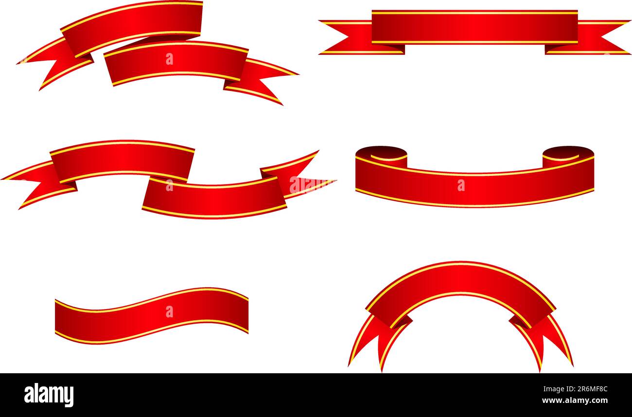 Rote Banner gesetzt Stock Vektor