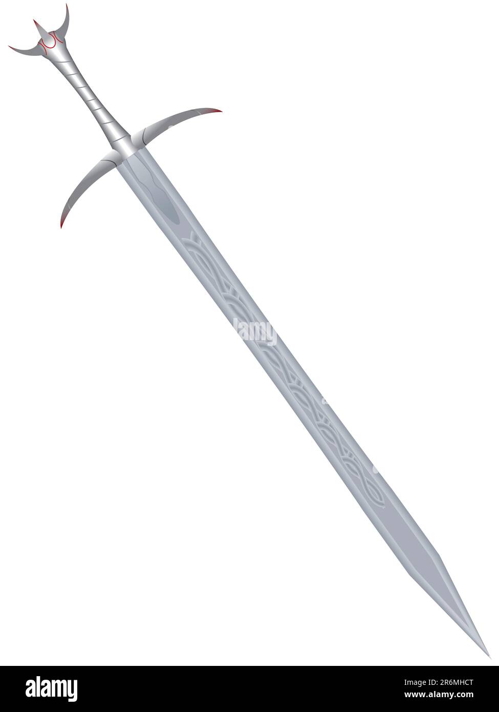 Stahlschwert des Barbaren auf weißem Hintergrund - ein Vektor Stock Vektor