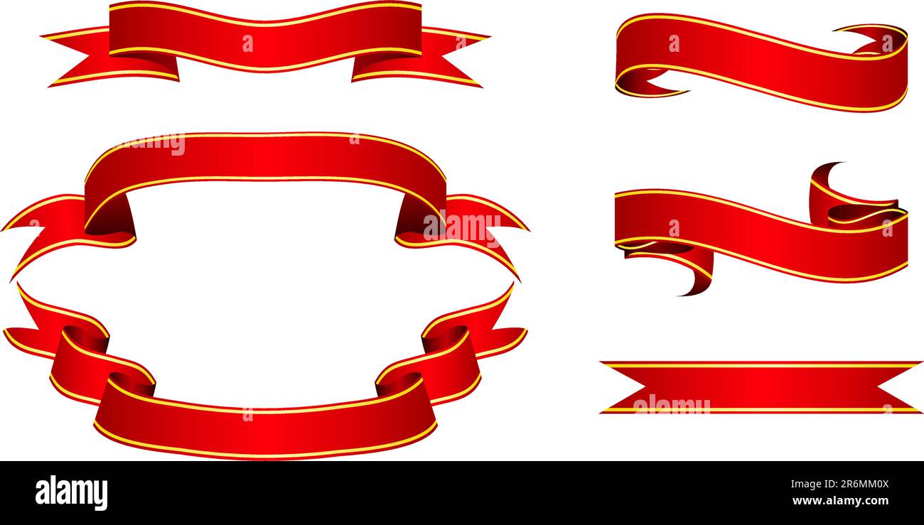 Rote Banner gesetzt Stock Vektor