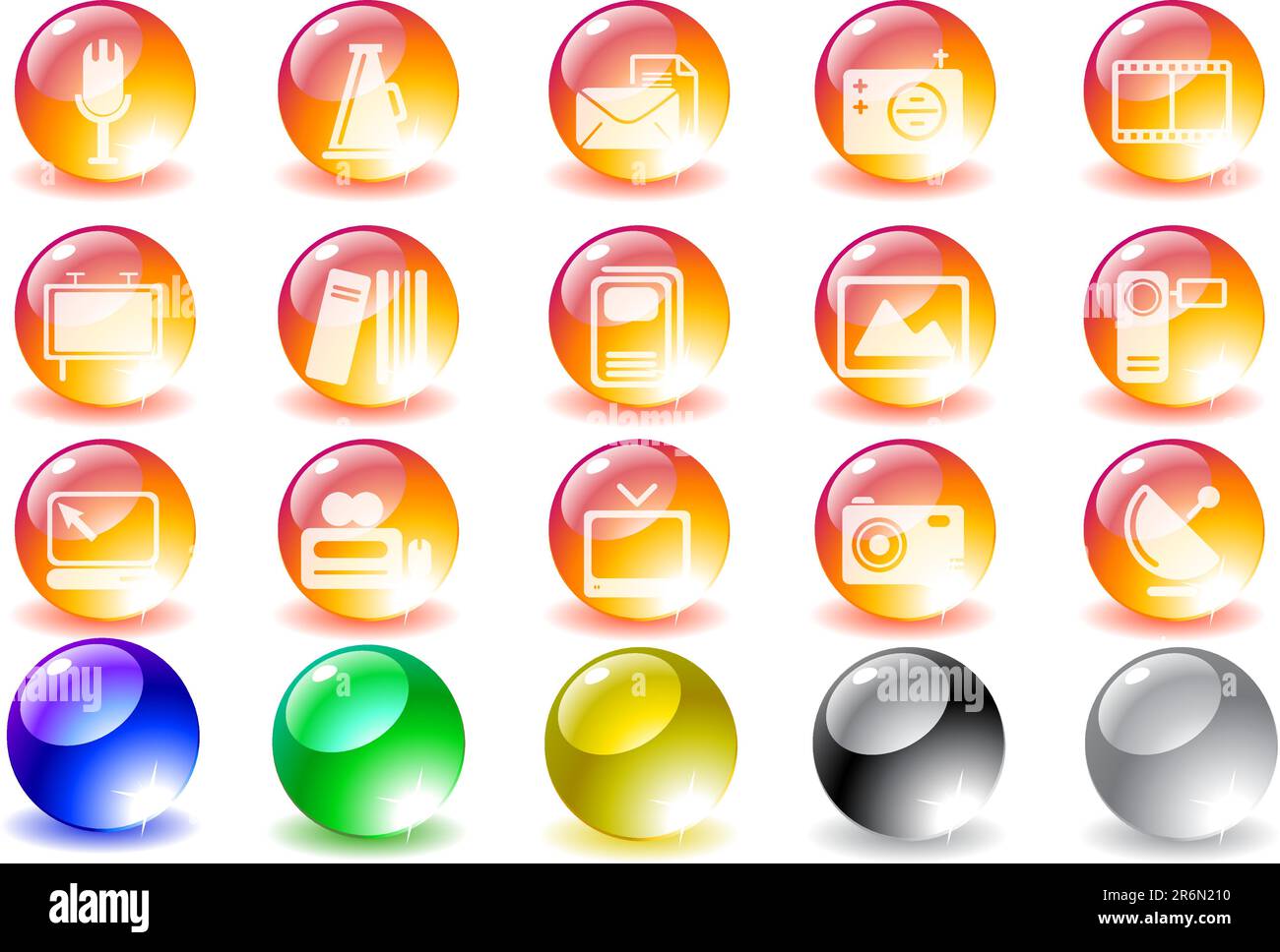 Symbole für Medien und Veröffentlichung Stock Vektor
