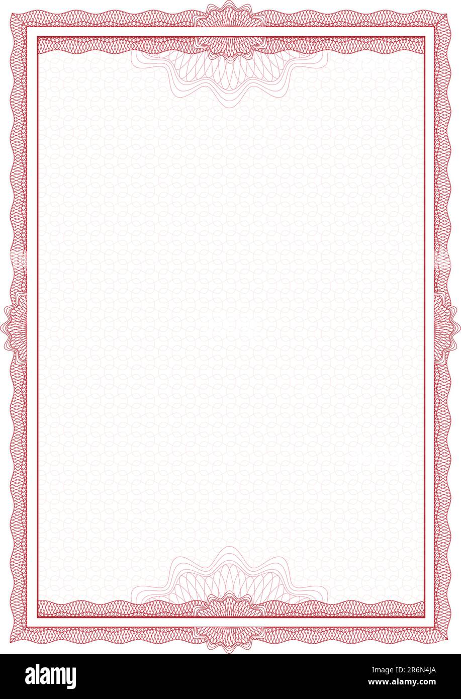 Klassische Guilloche-Grenze für Diplom oder Zeugnis. A4 . Schichten sind getrennt! Stock Vektor