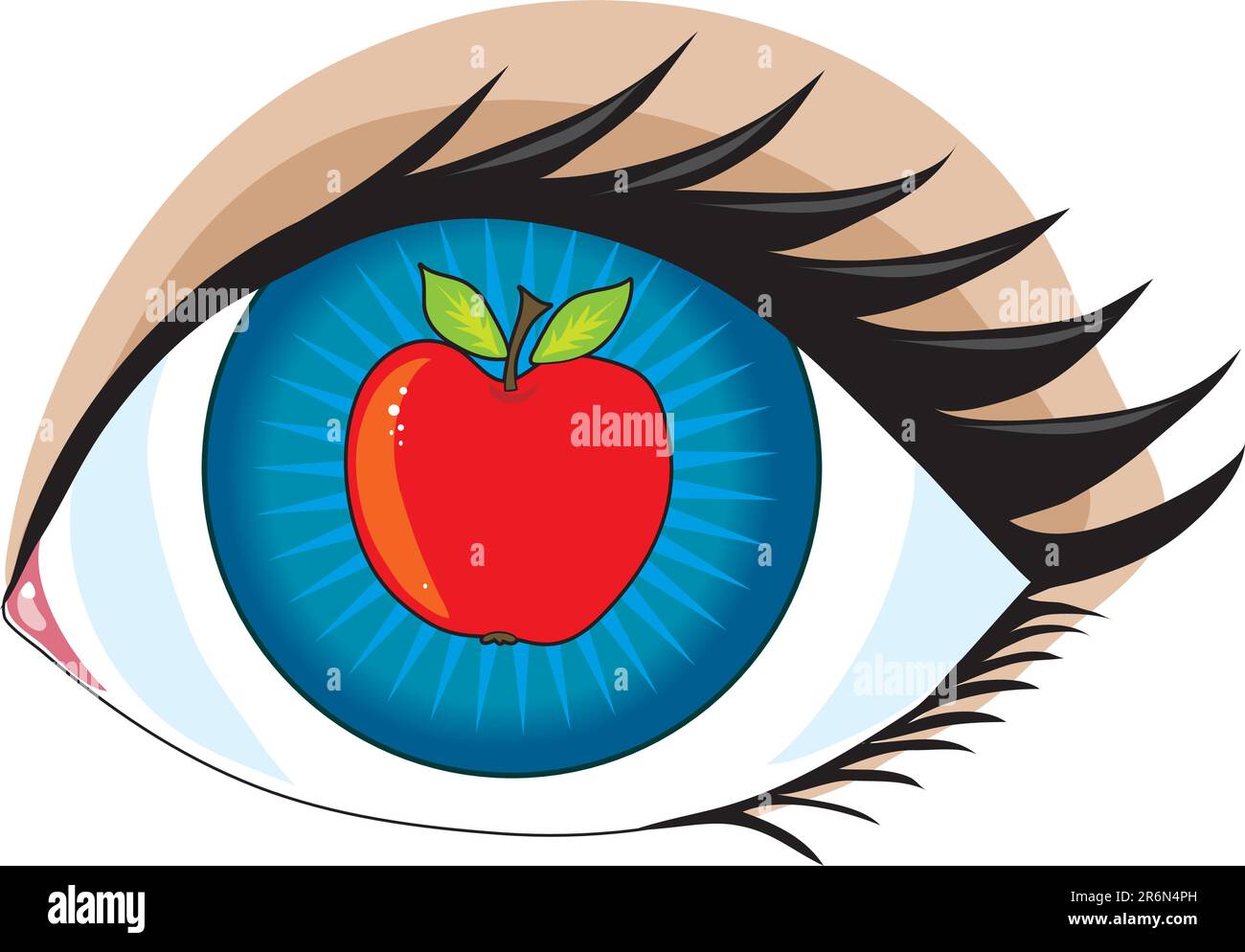 Ein Apfel in der Mitte eines Auges - der Apfel meines Auges Stock Vektor