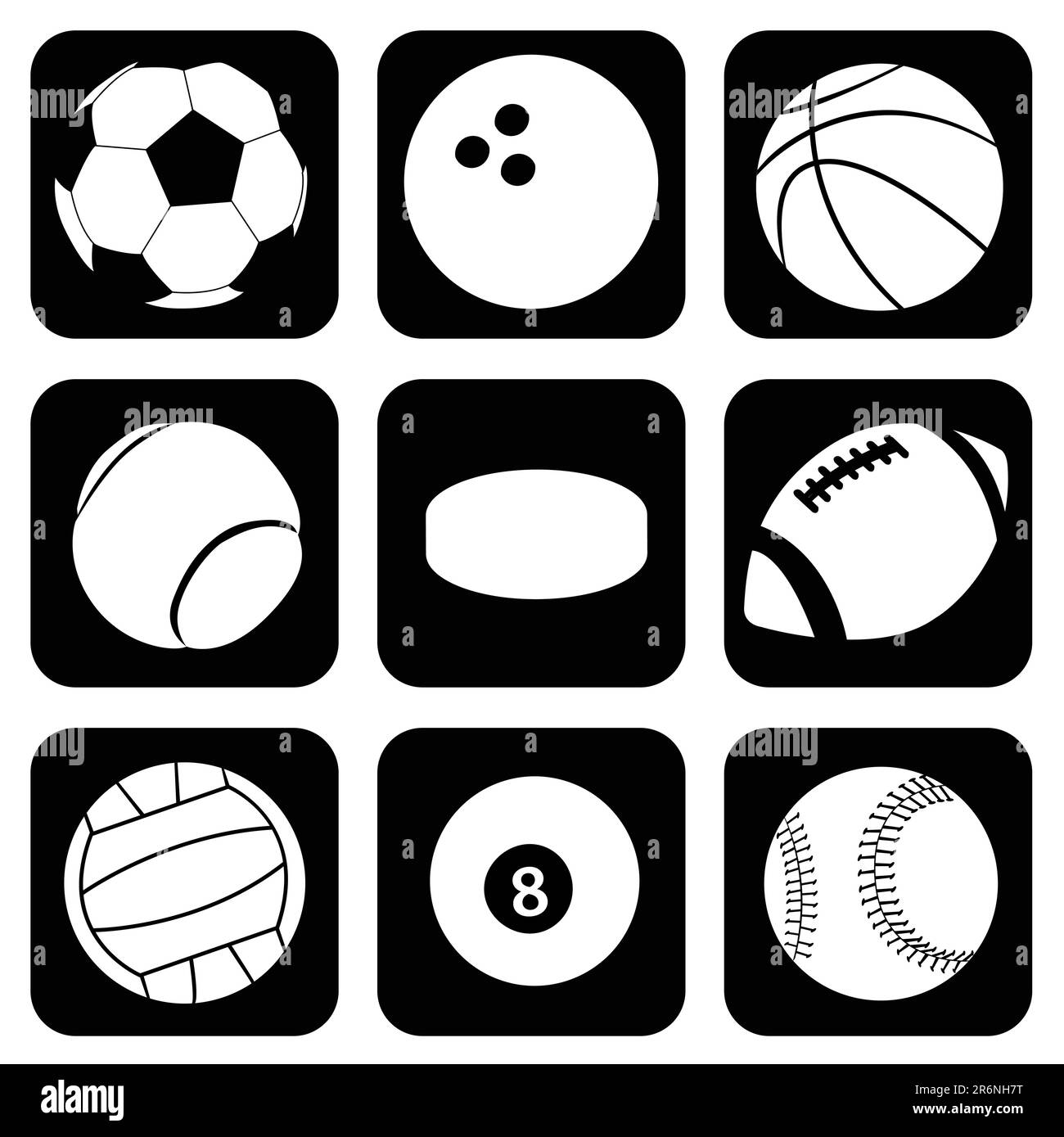 vektorset mit verschiedenen Sportbällen Stock Vektor